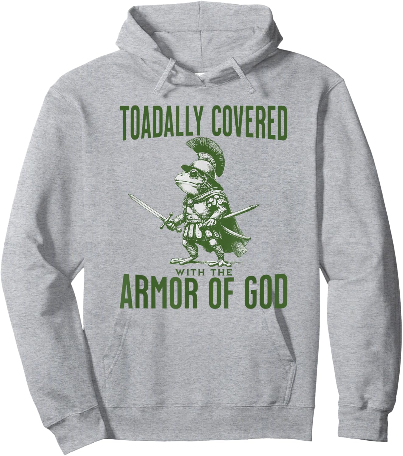 Funny Christian Meme Frog God Armor Bible Verse Jesus Trendy Hoodie - Hoodie | Ash