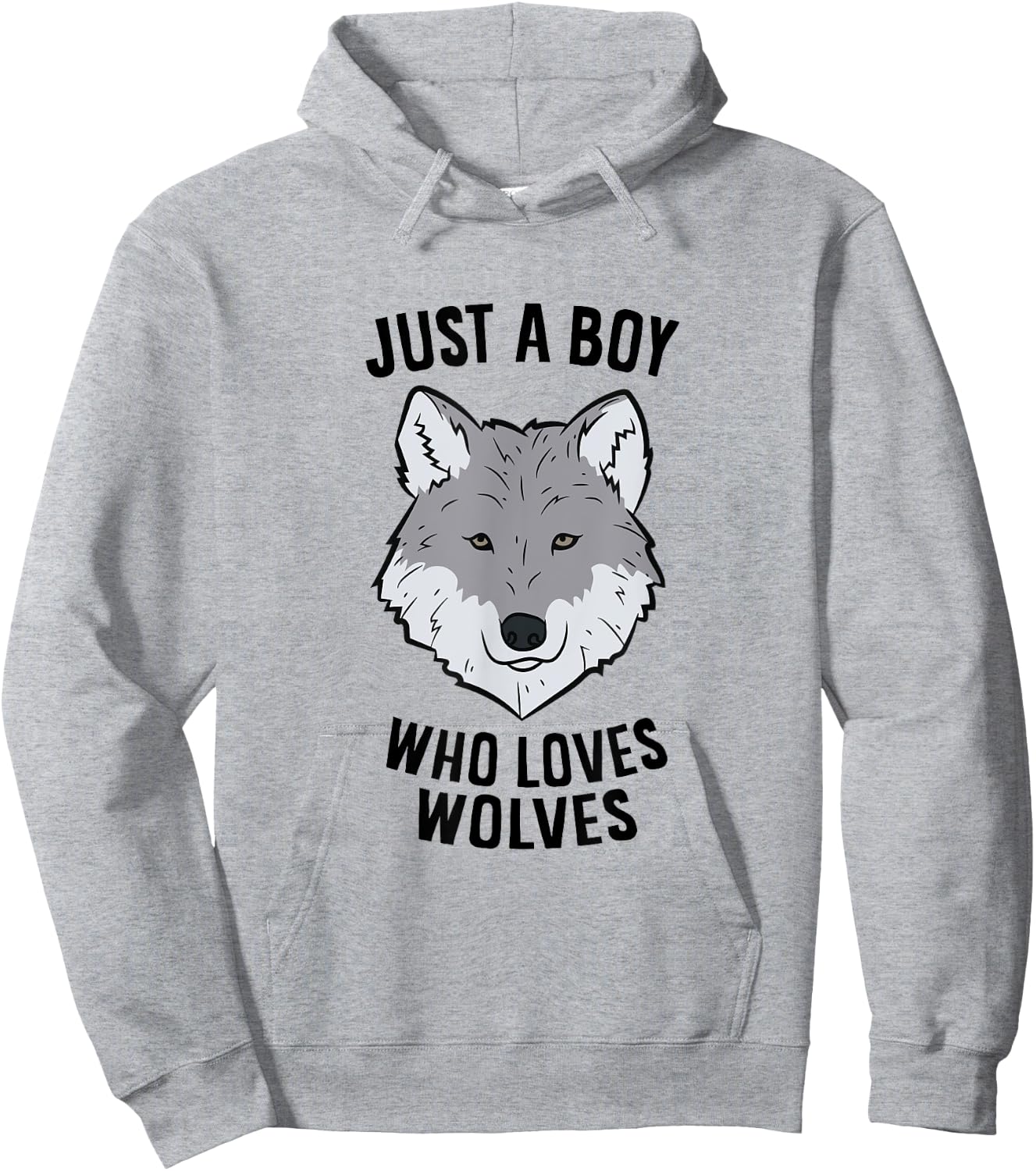 Funny Wolf Boy Just A Boy Who Loves Wolves Hoodie - Hoodie | Ash