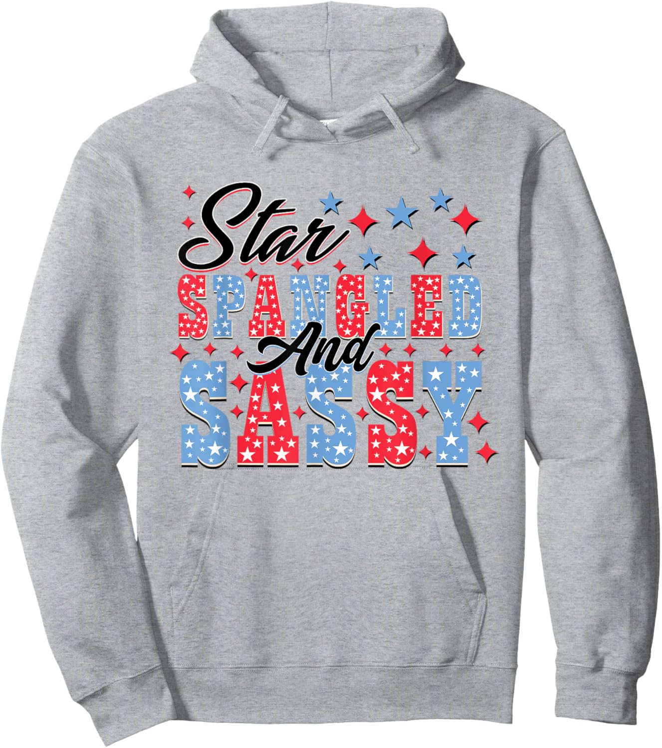 Star Spangled & Sassy Retro 4th Of July Independence Day Women Kids Men Hoodie - Hoodie | Ash