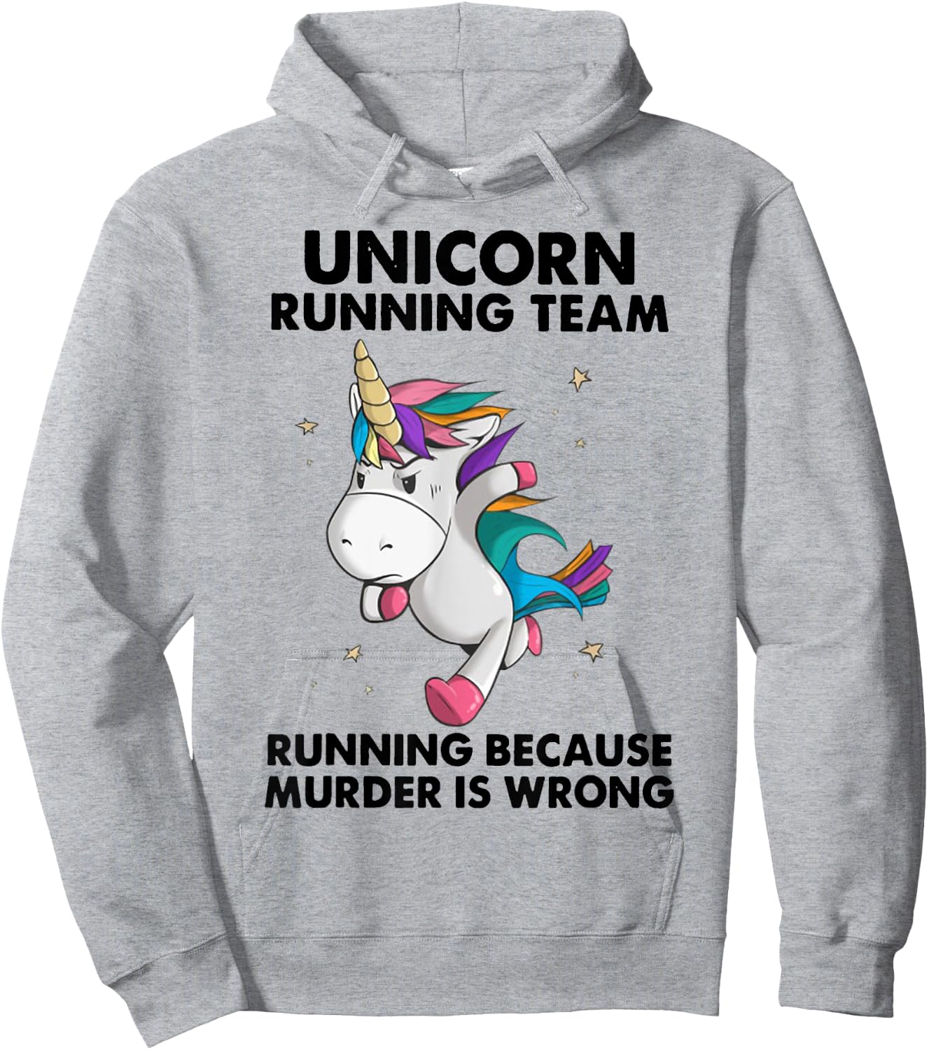 Unicorn Running Team Running Because Murder Is Wrong Hoodie - Hoodie | Ash
