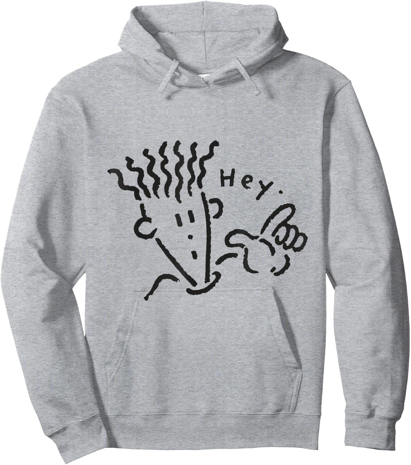 Fido Dido Grey Hey Points - Women's -Adults Classic Fit Short Sleeve Cotton, Polyester Blend - Small Hoodie - Hoodie | Ash