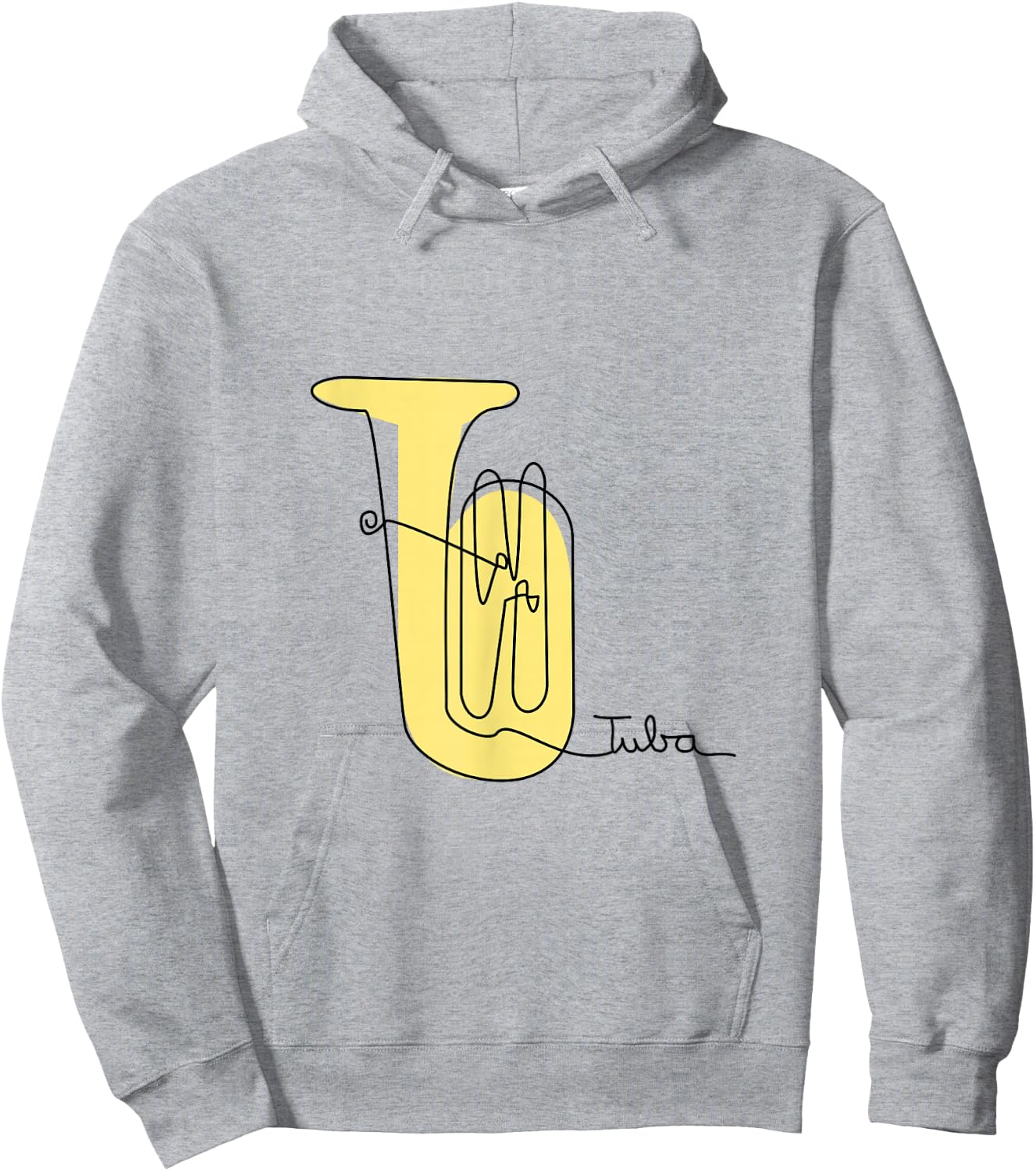 Tubist Brass Music Design One-Line Tuba Hoodie - Hoodie | Ash