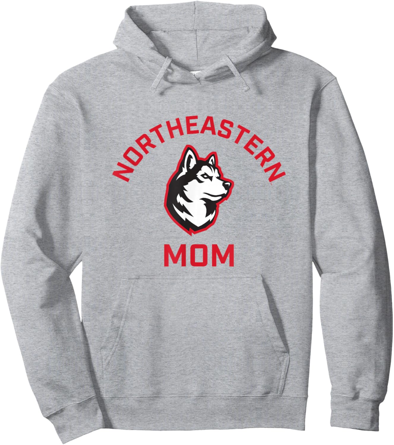 Northeastern University NEU Huskies Arched Mom Hoodie - Hoodie | Ash