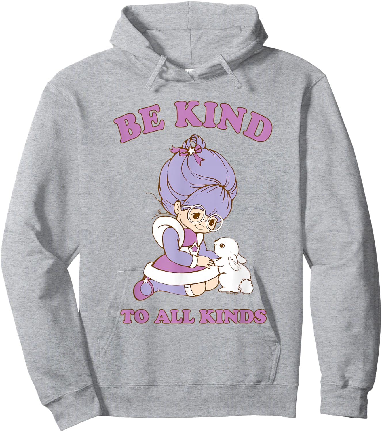 Rainbow Brite Be Kind to All Kinds Shy Violet & Bunny Hoodie - Hoodie | Ash