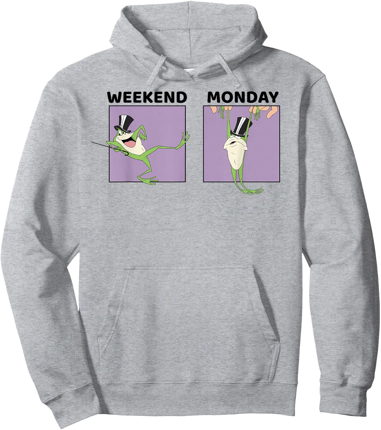 Looney Tunes Michigan J. Frog Weekend VS. Monday Hoodie - Hoodie | Ash