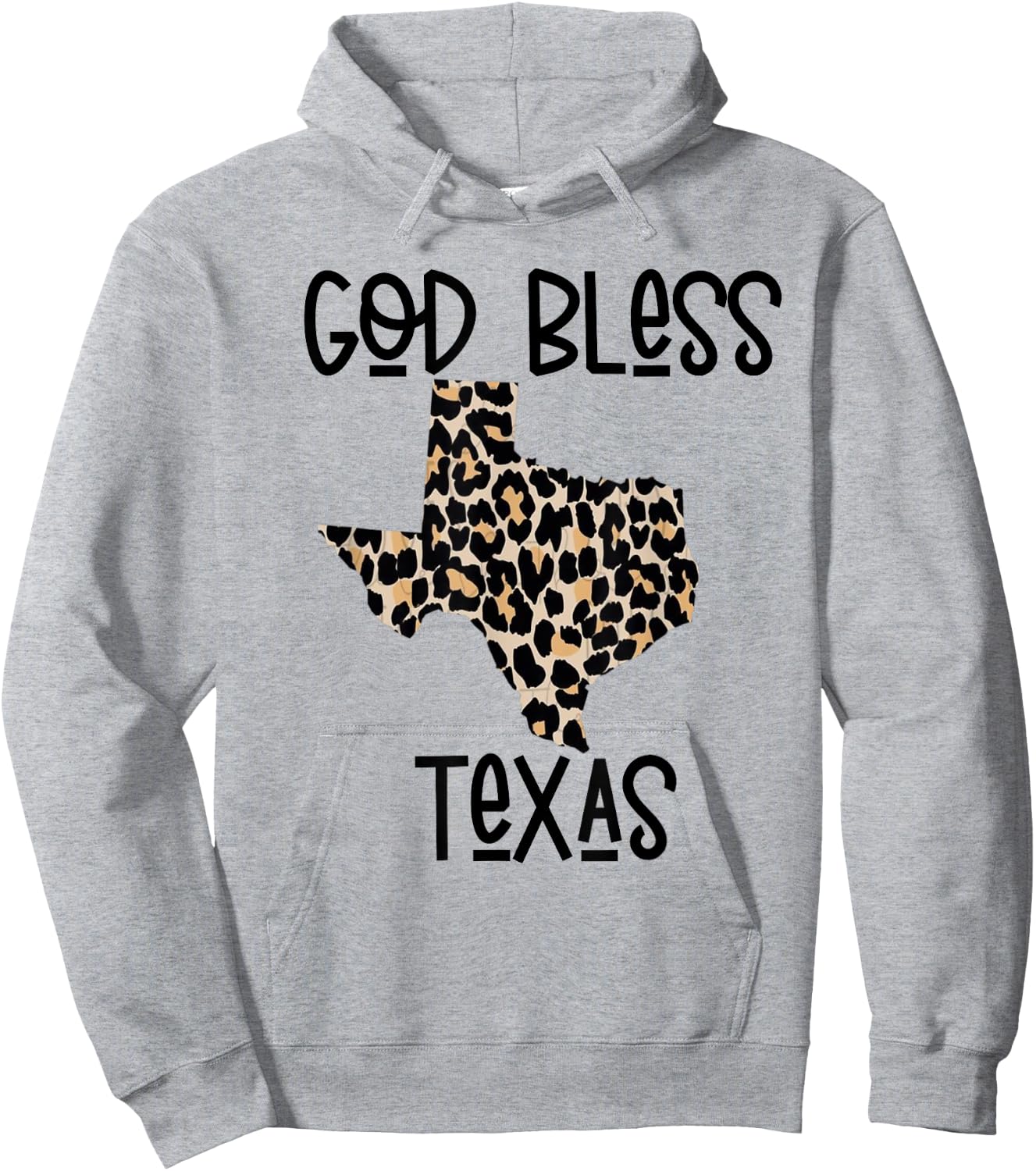 God Bless Texas Cheetah Leopard Print States Hoodie - Hoodie | Ash