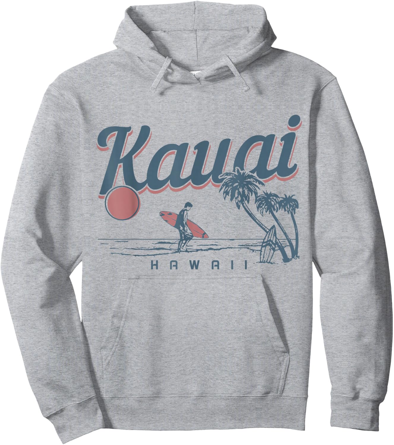 Kauai Hawaii Surf Beach Vintage Souvenir Surfing Surfer Hoodie - Hoodie | Ash