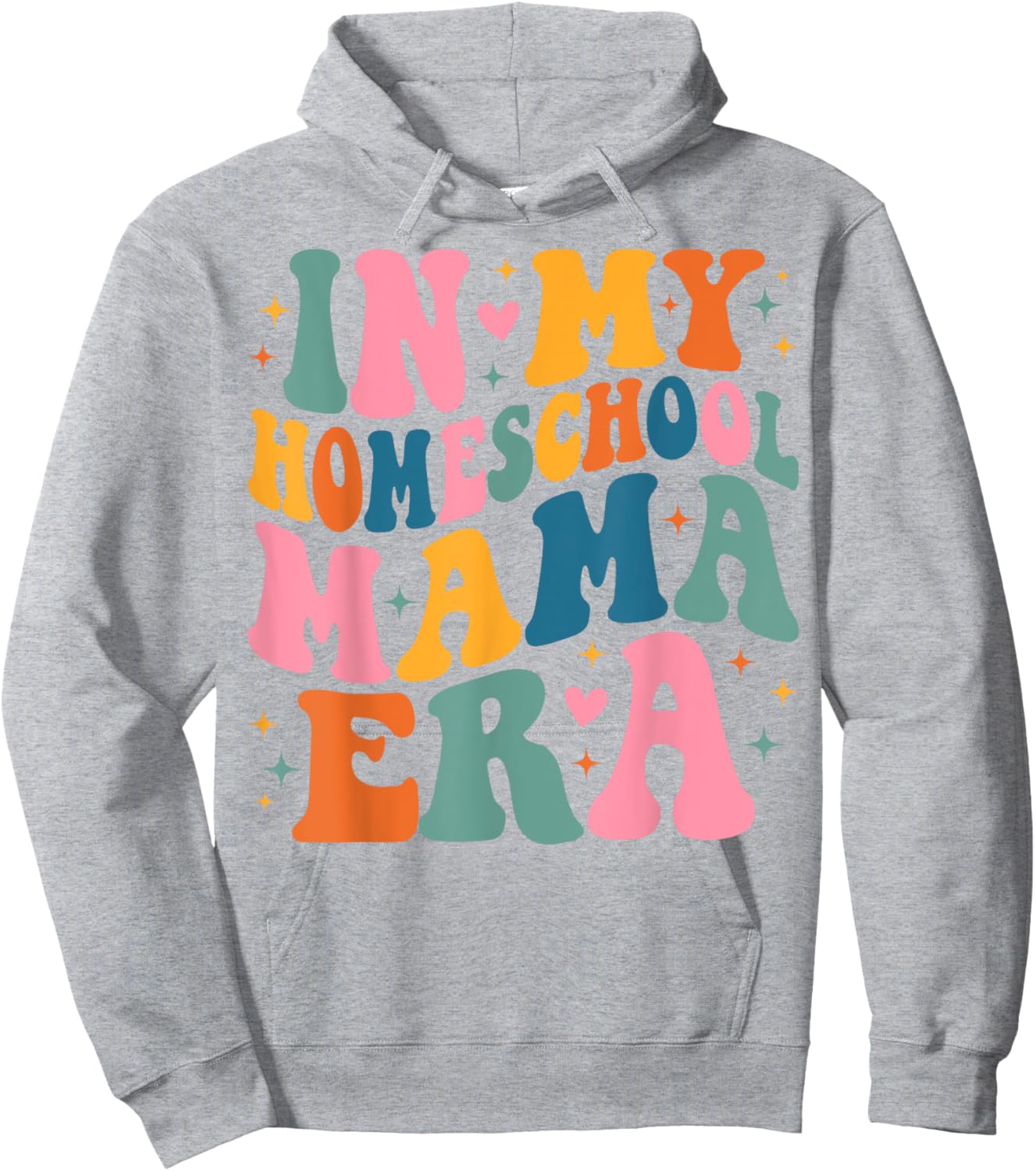 In My Homeschool Mama Era Groovy Back to School Mom Hoodie - Hoodie | Ash