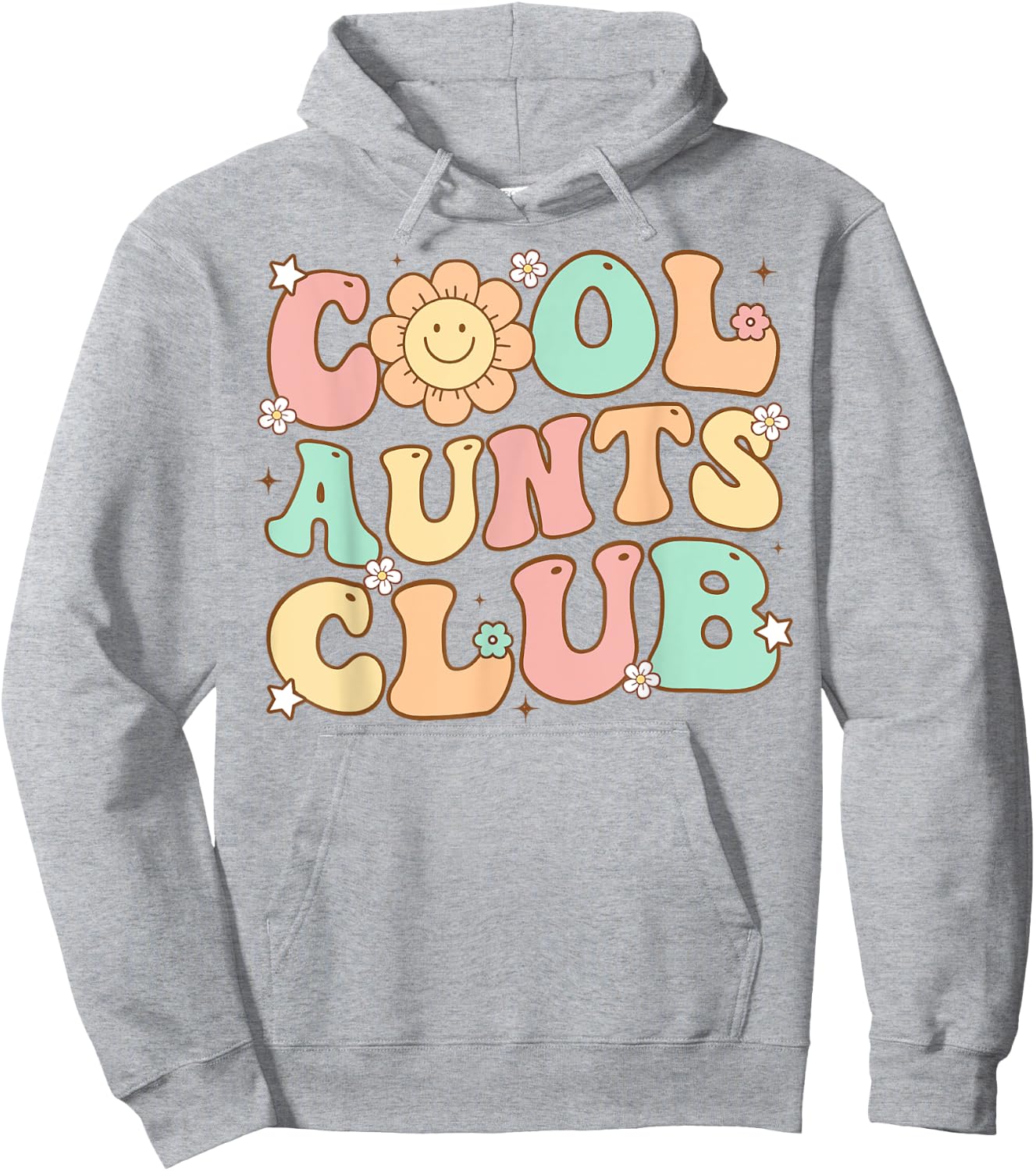 Groovy Retro Cool Aunts Club Auntie Daisy Smile Happy Face Hoodie - Hoodie | Ash