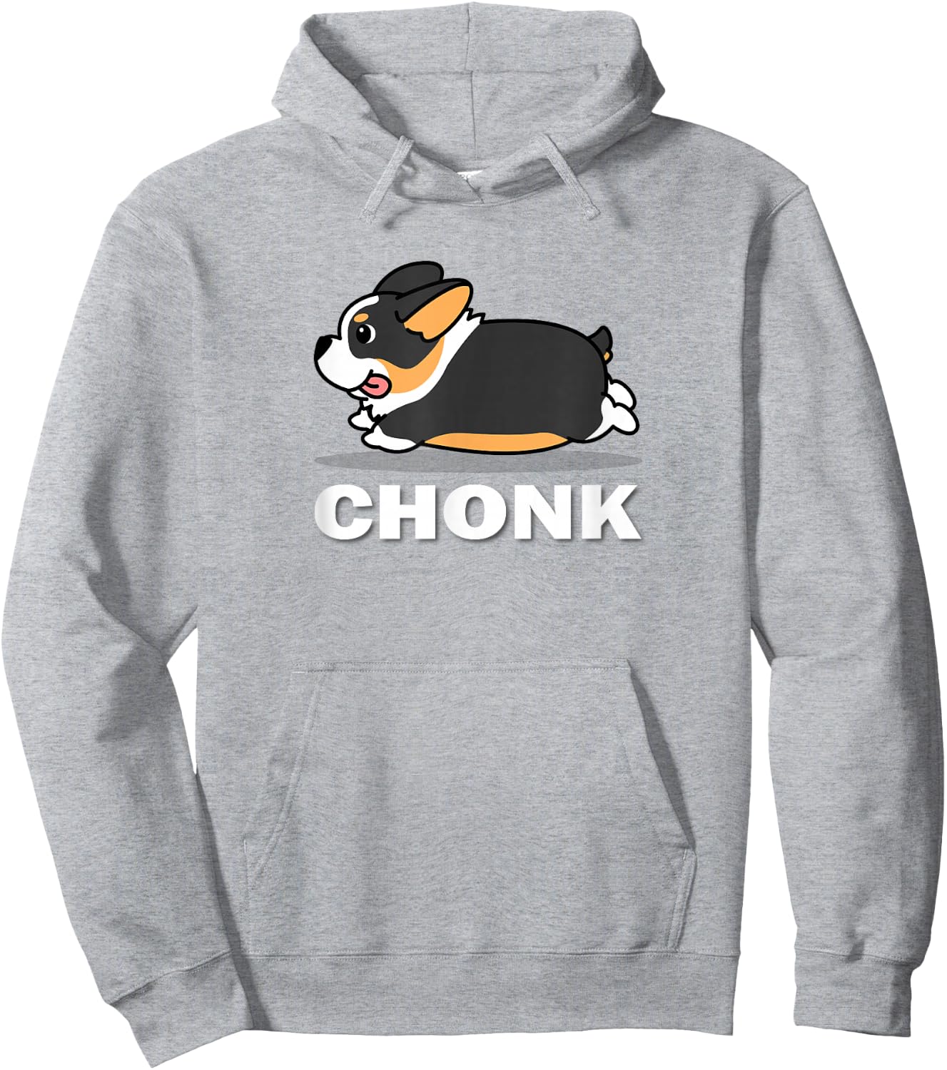 Funny Kids Kawaii Fat Chonk Black Tricolor Corgi Dog Lover Hoodie - Hoodie | Ash