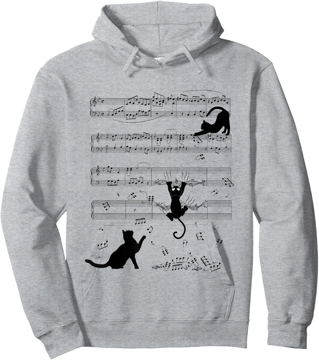 Cute Cats Playing With Sheet Music Teacher Music Society Hoodie - Hoodie | Ash