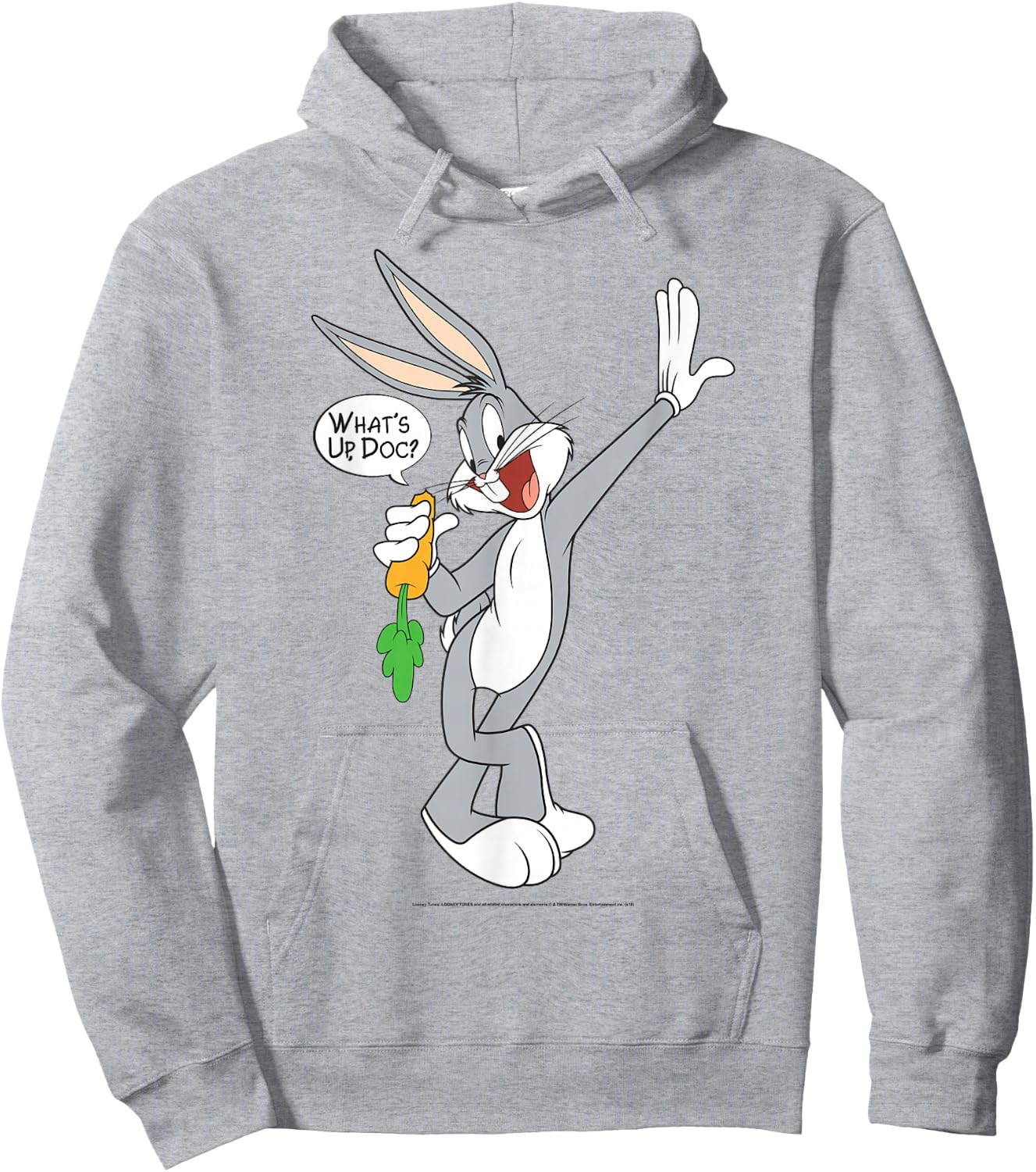 Looney Tunes Bugs Bunny What's Up Doc Portrait Small Hoodie - Hoodie | Ash