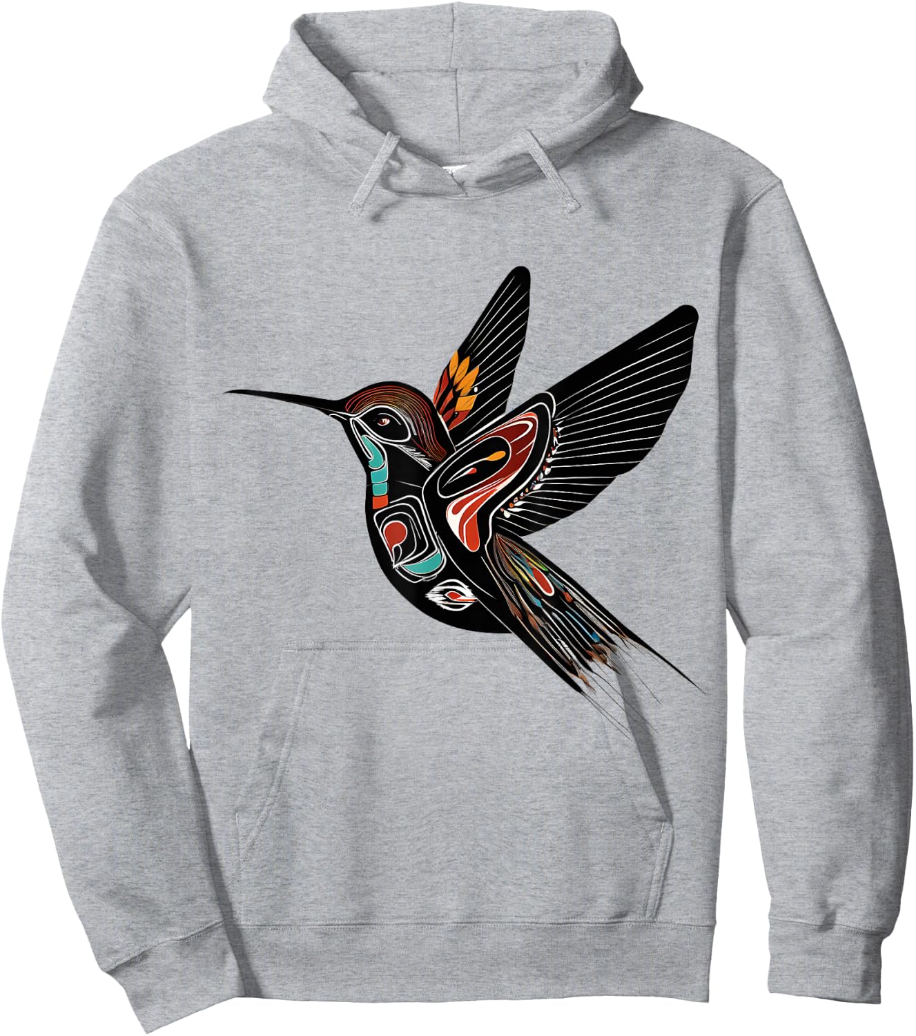 Native American Art - BIRD - Traditional Style Animal Hoodie - Hoodie | Ash