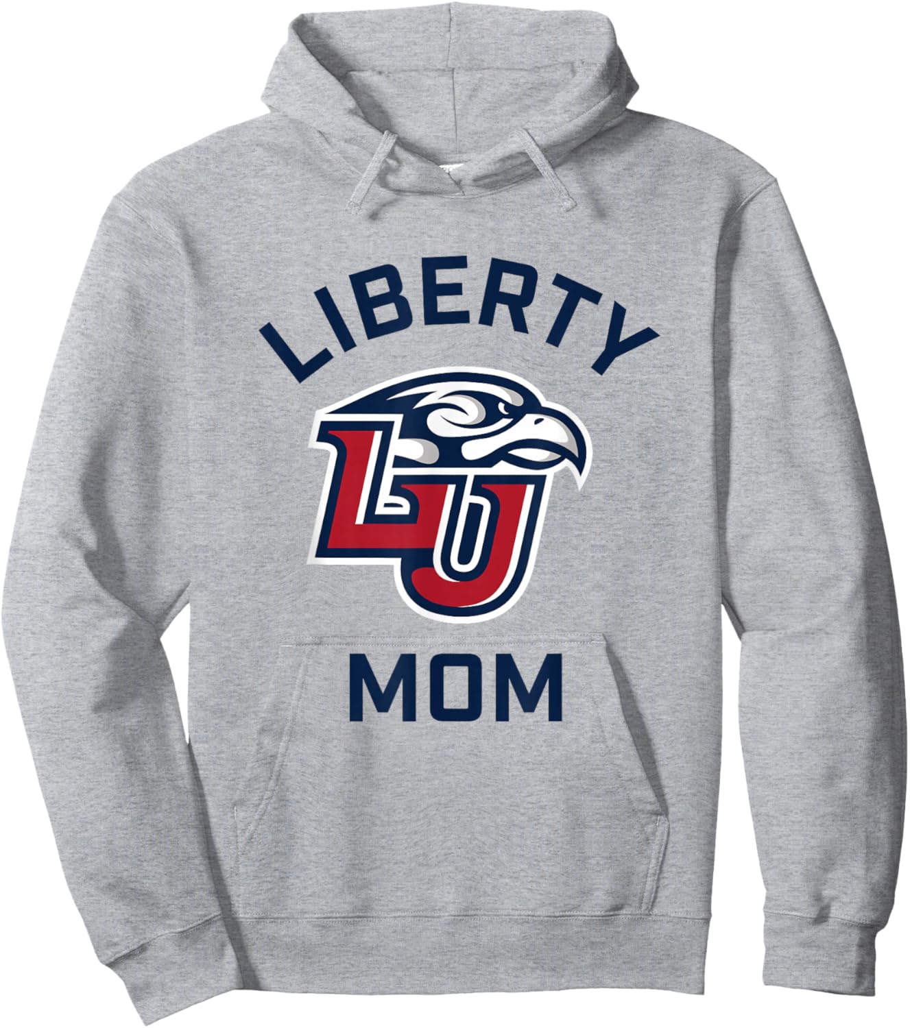 Liberty University Flames Arched Mom Hoodie - Hoodie | Ash