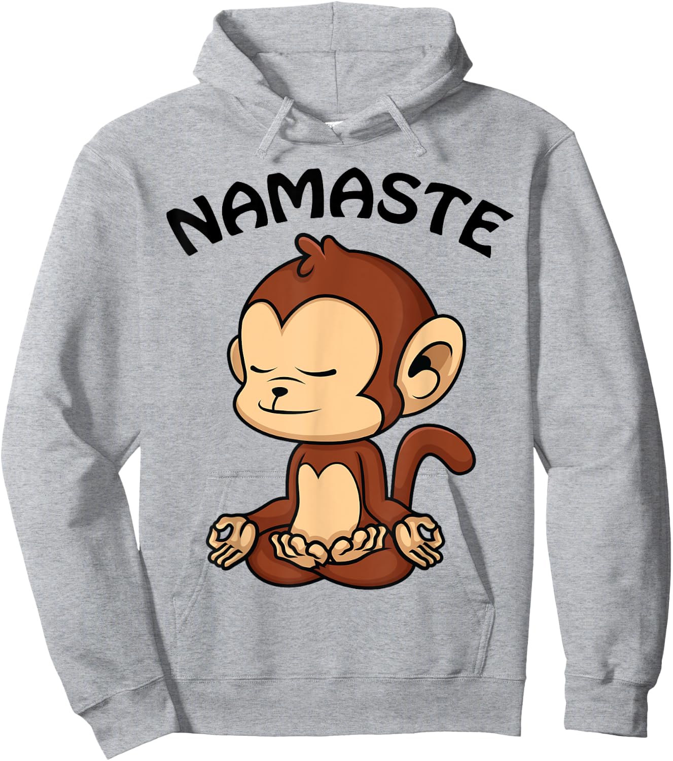 Monkey Yoga Shirt Cute Monkey Lovers Gift Funny Namaste Yoga Hoodie - Hoodie | Ash