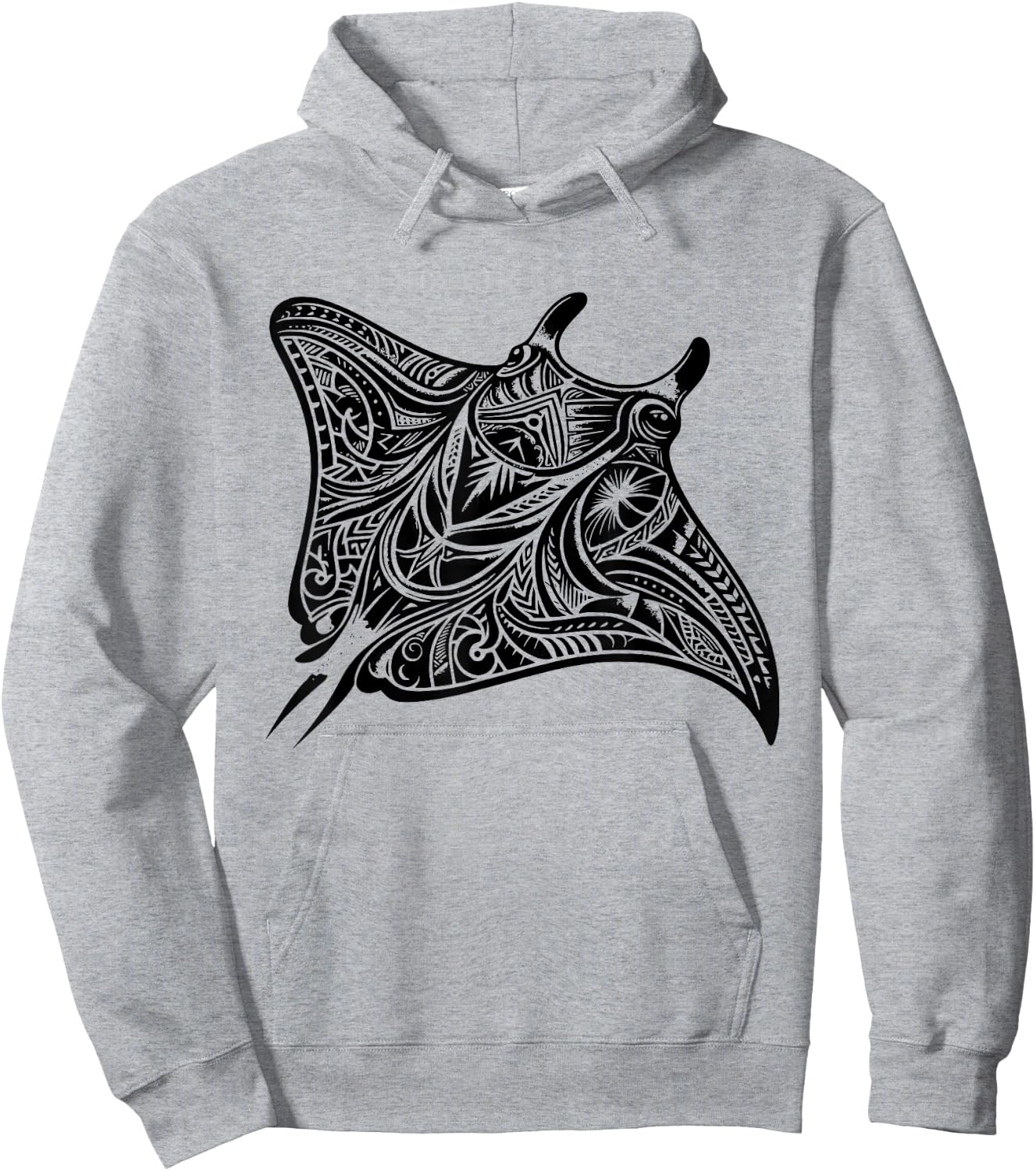 Manta Ray Polynesian Tribal Tattoo Sea Hoodie - Hoodie | Ash