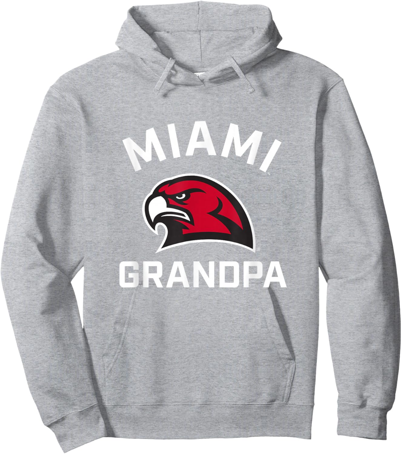 Miami University Ohio Redhawks Arched Grandpa Hoodie - Hoodie | Ash