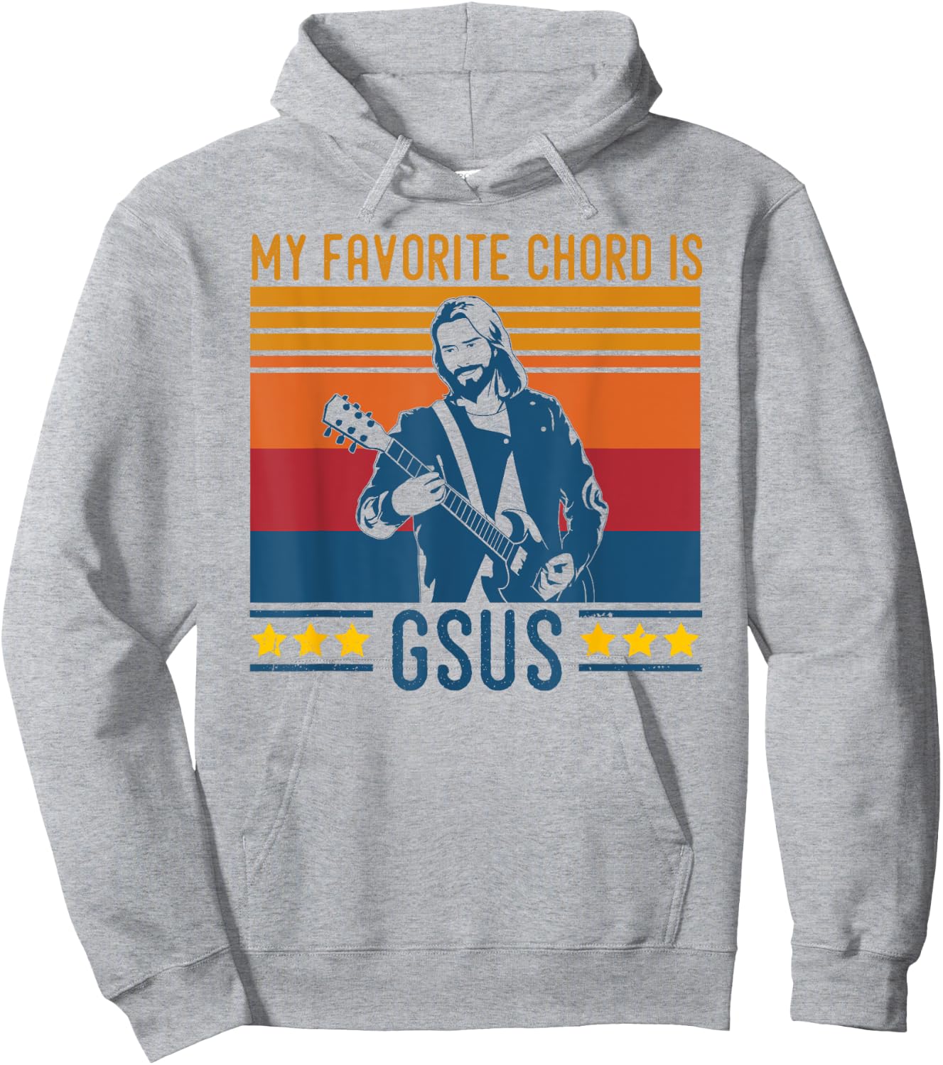 Funny Guitarist Jesus Chord My Favorite Chord Is G-Sus Hoodie - Hoodie | Ash