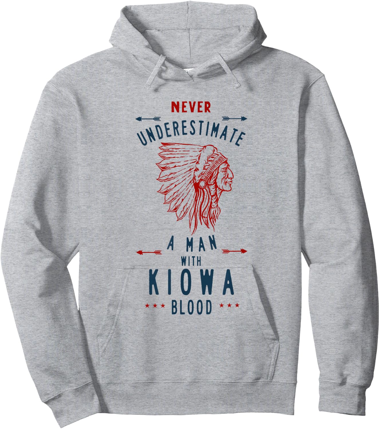 Kiowa Native American Indian Man Never Underestimate Hoodie - Hoodie | Ash