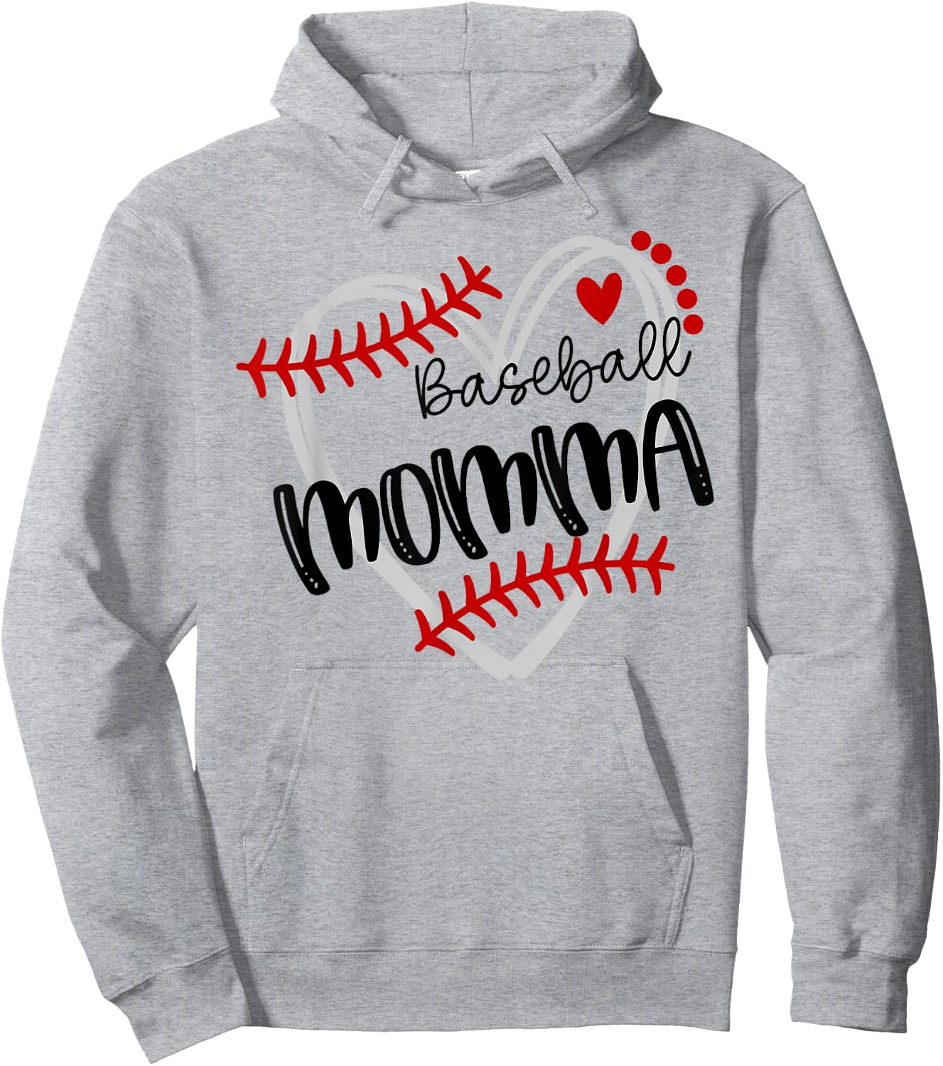 Personalized Baseball Heart Cute Momma Women Baseball Hoodie - Hoodie | Ash