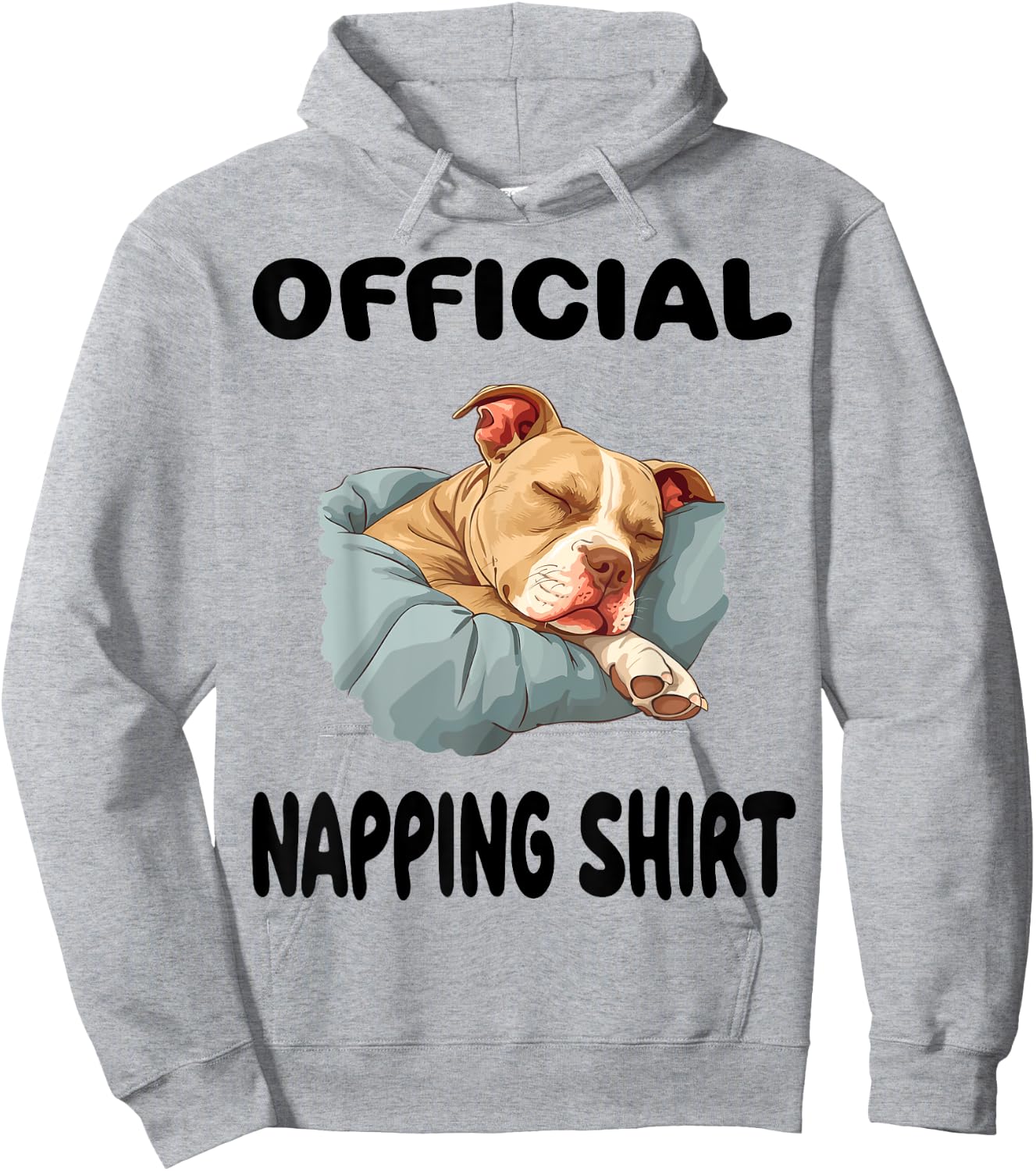 Pittie Pitbull Terrier Dog Pajama Nightgown Official Napping Women Kids Hoodie - Hoodie | Ash