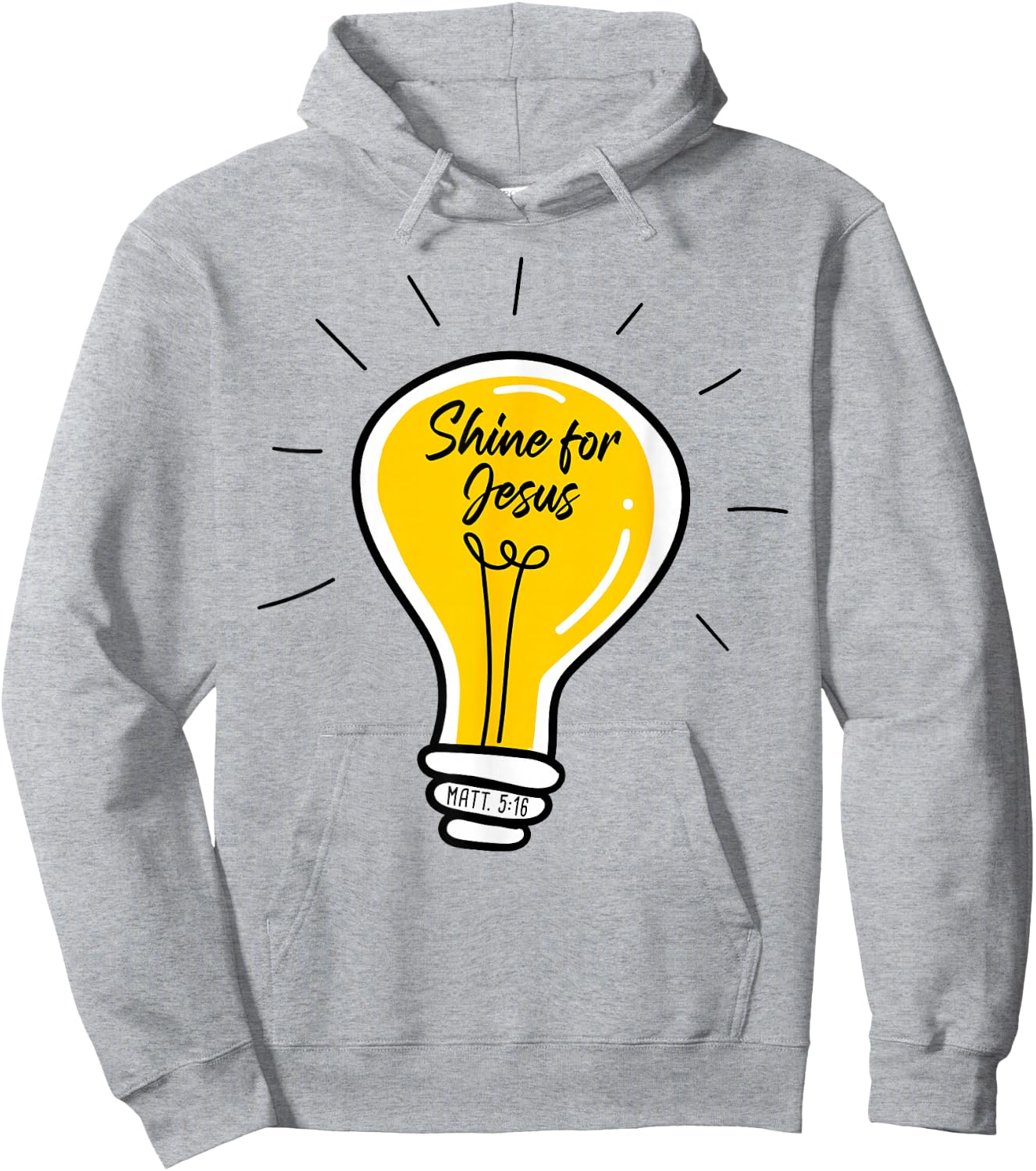 Shine for JESUS – Matthew 5:16 Sunday School Christian Quote Hoodie - Hoodie | Ash