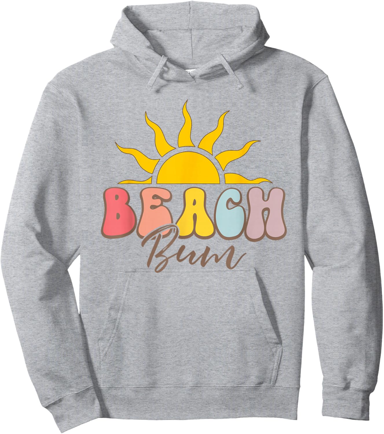 Groovy Beach Bum Summer Vacation Vibes Sunset Women Girls Hoodie - Hoodie | Ash