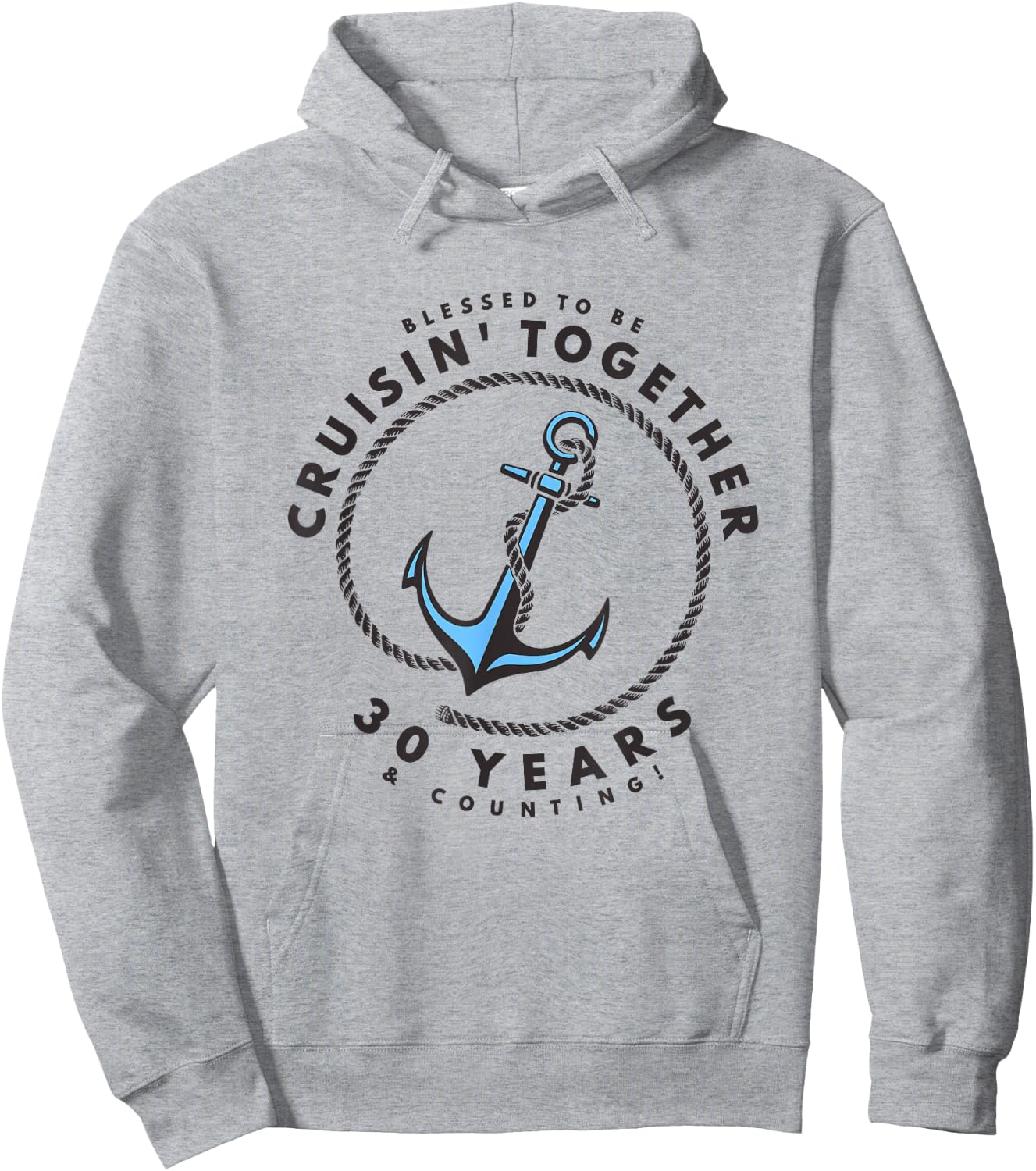 Couples Matching 30th Anniversary Cruise - Boat Anchor Hoodie - Hoodie | Ash