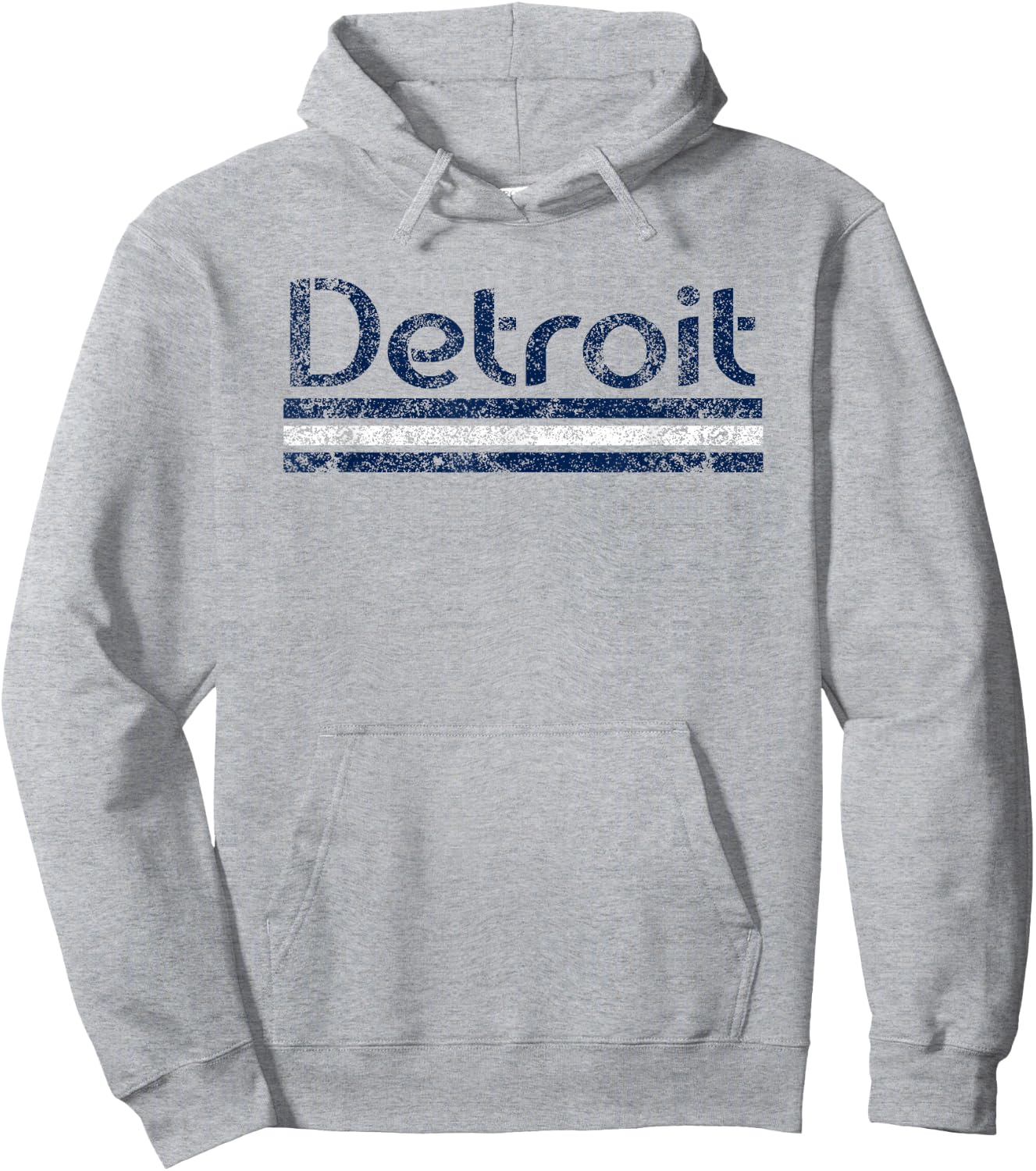 Detroit Michigan Retro Vintage Weathered Stripe Throwback Hoodie - Hoodie | Ash