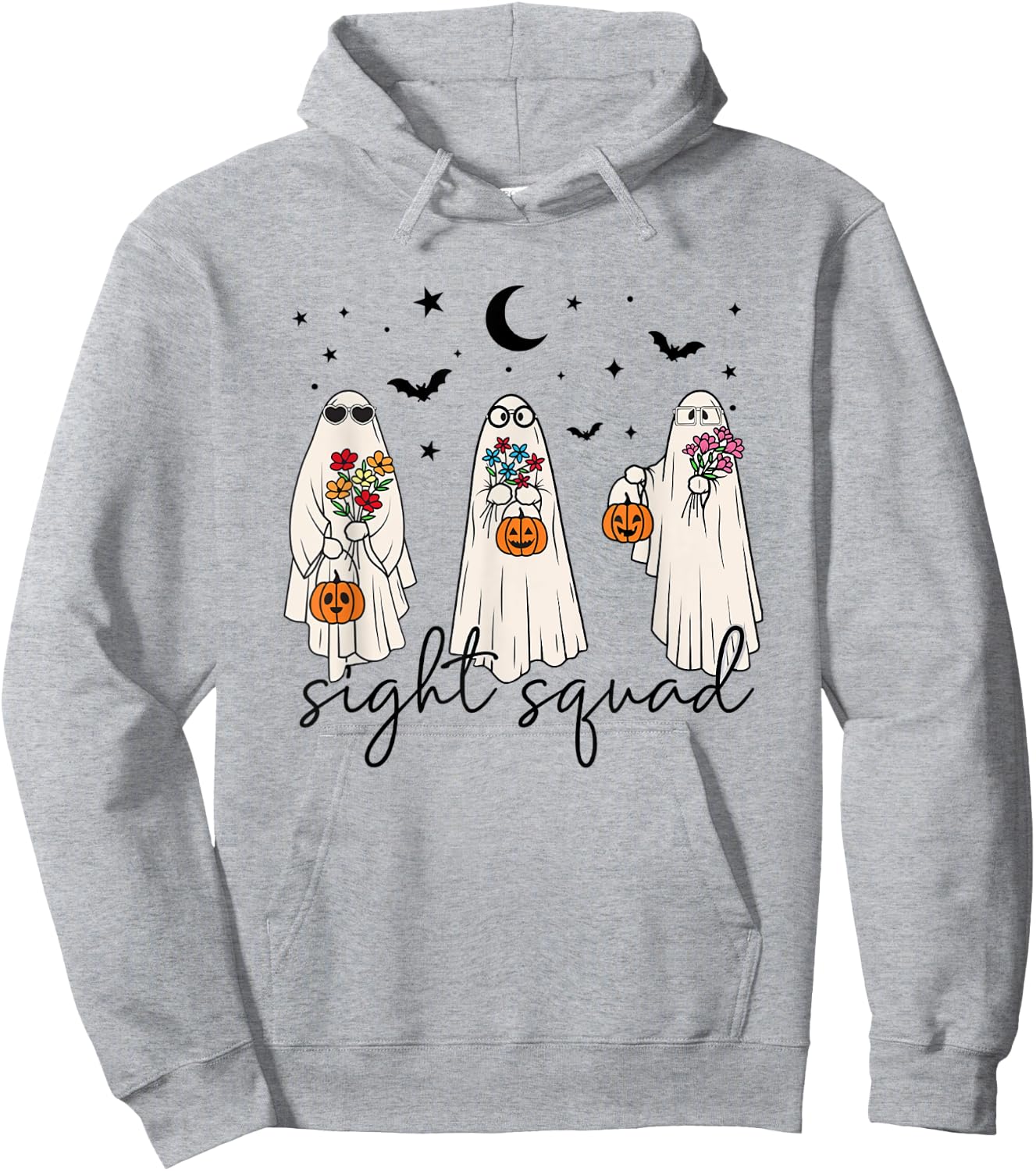Optometry Halloween Cute Ghosts Sight Squad Ophthalmologist Hoodie - Hoodie | Ash