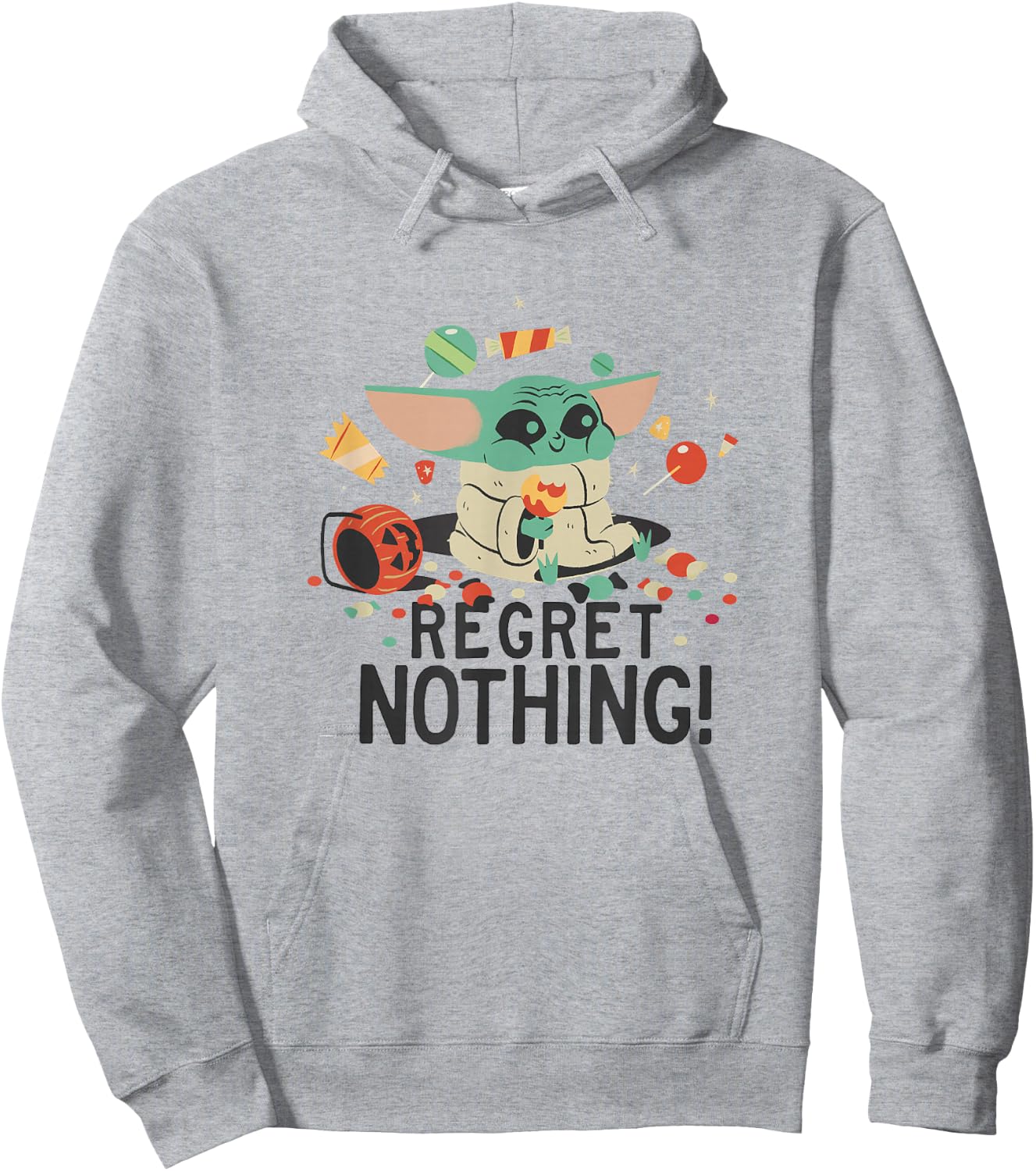 Star Wars The Mandalorian Halloween Grogu Regret Nothing! Hoodie - Hoodie | Ash