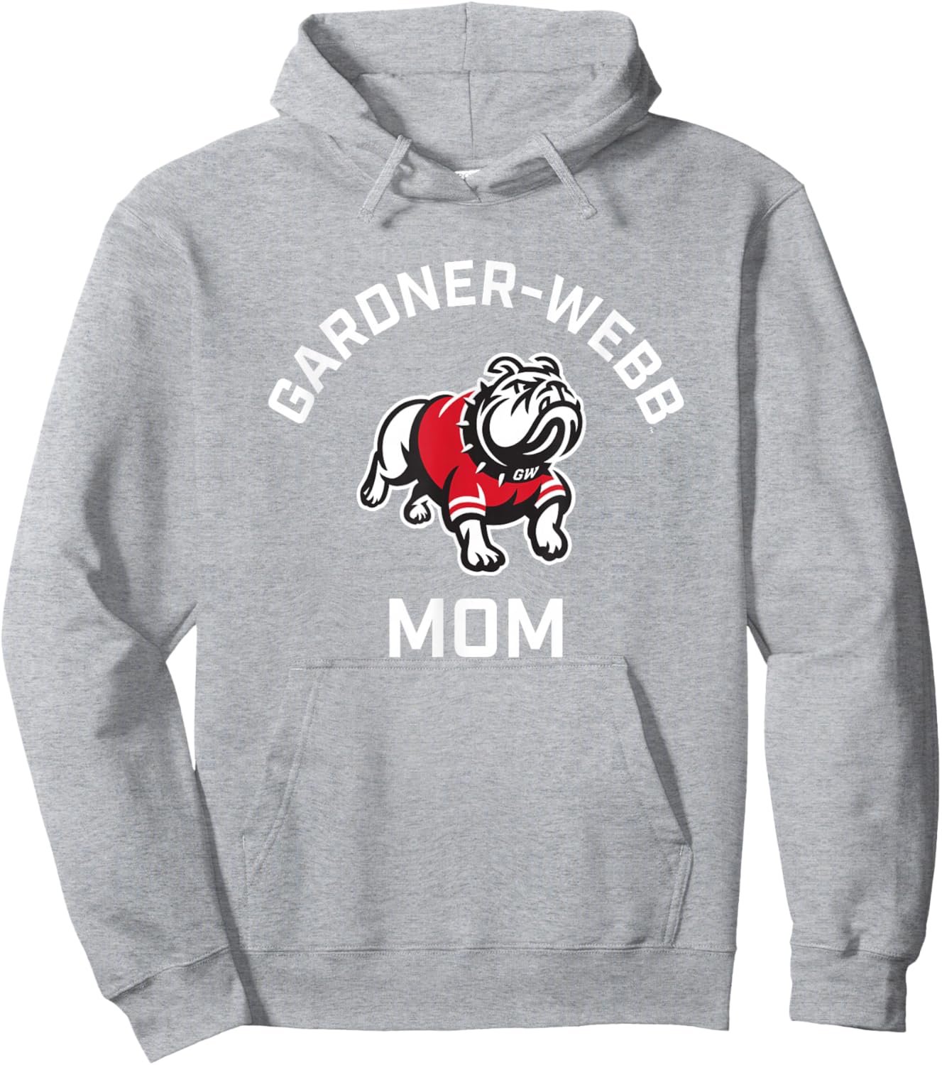 Gardner-Webb University GWU Bulldogs Arched Mom Hoodie - Hoodie | Ash