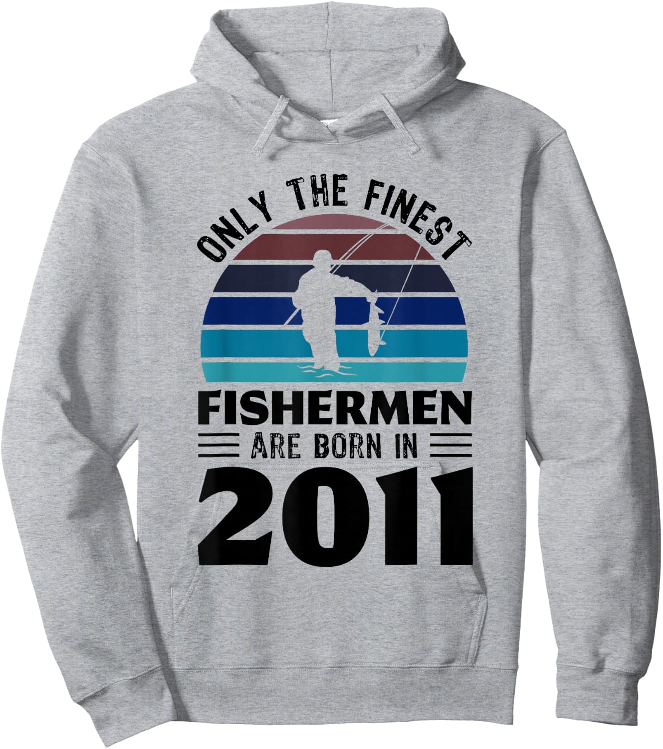 Fishermen born in 2011 10th Birthday Fishing Gifts Hoodie - Hoodie | Ash