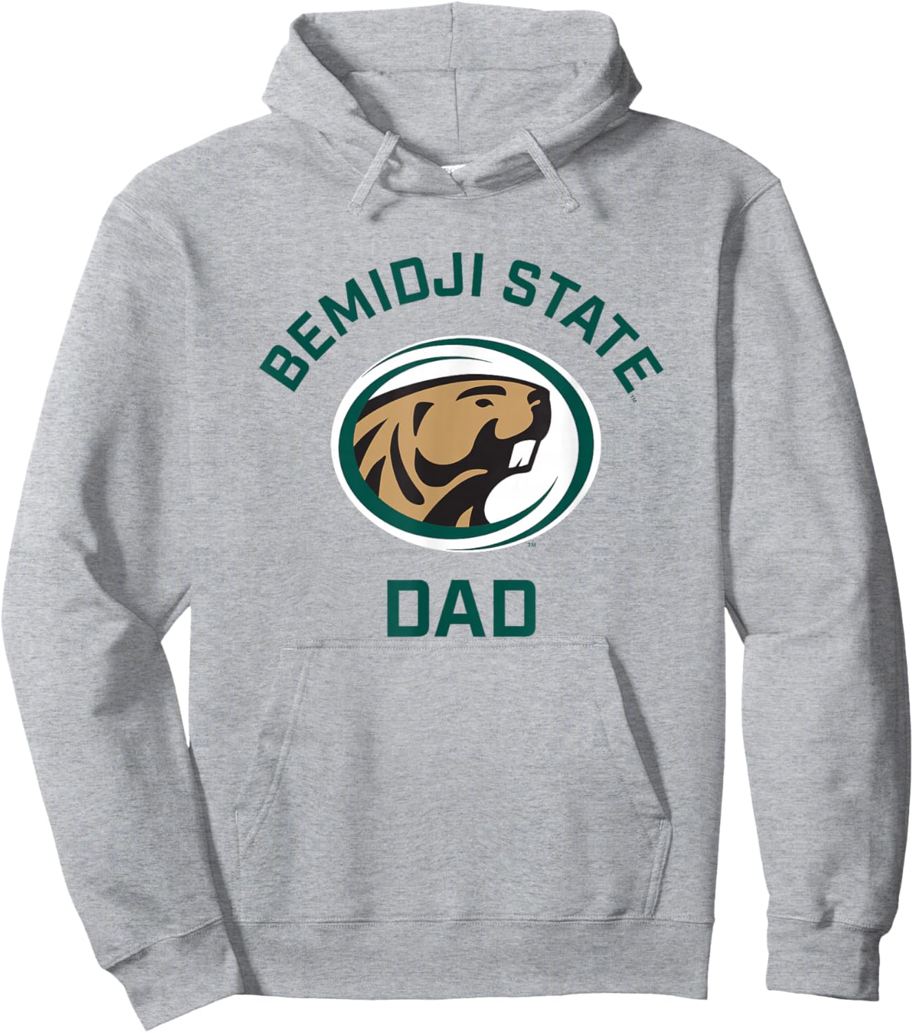 Bemidji State University BSU Beavers Arched Dad Hoodie - Hoodie | Ash