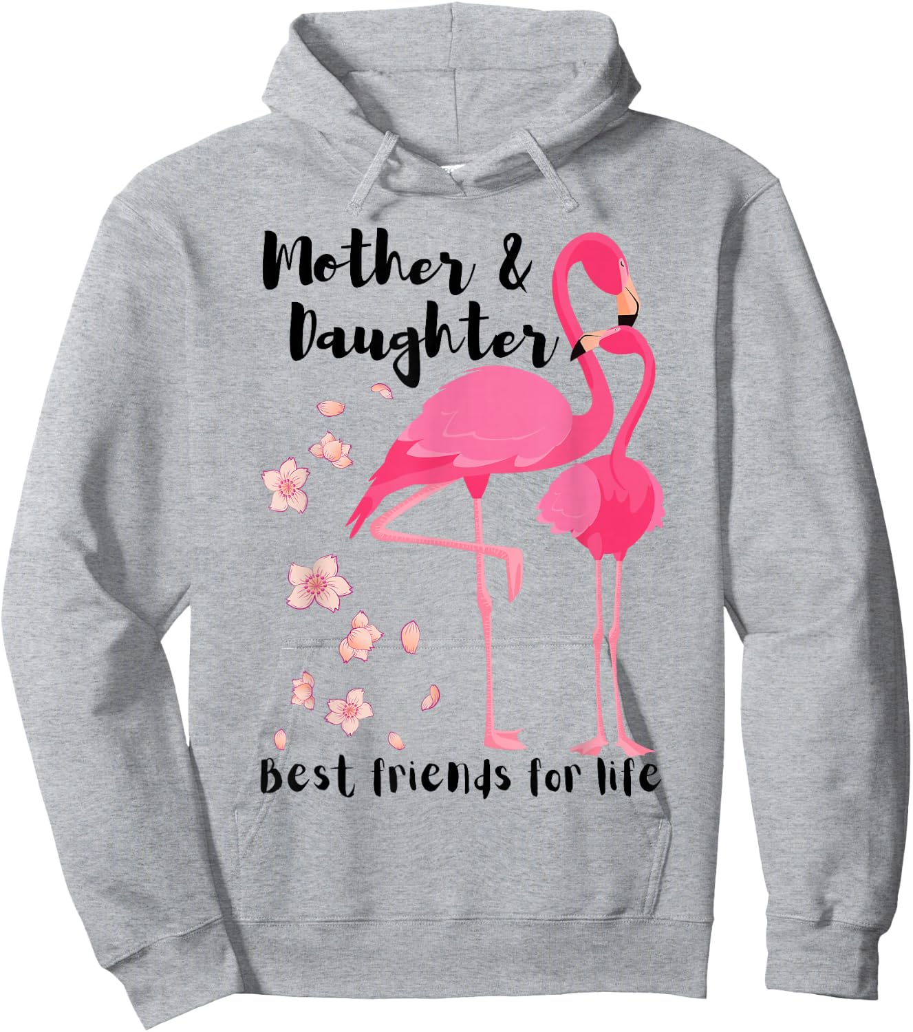 Mother And Daughter Best Friends For Life Pink Flamingo Mom Hoodie - Hoodie | Ash