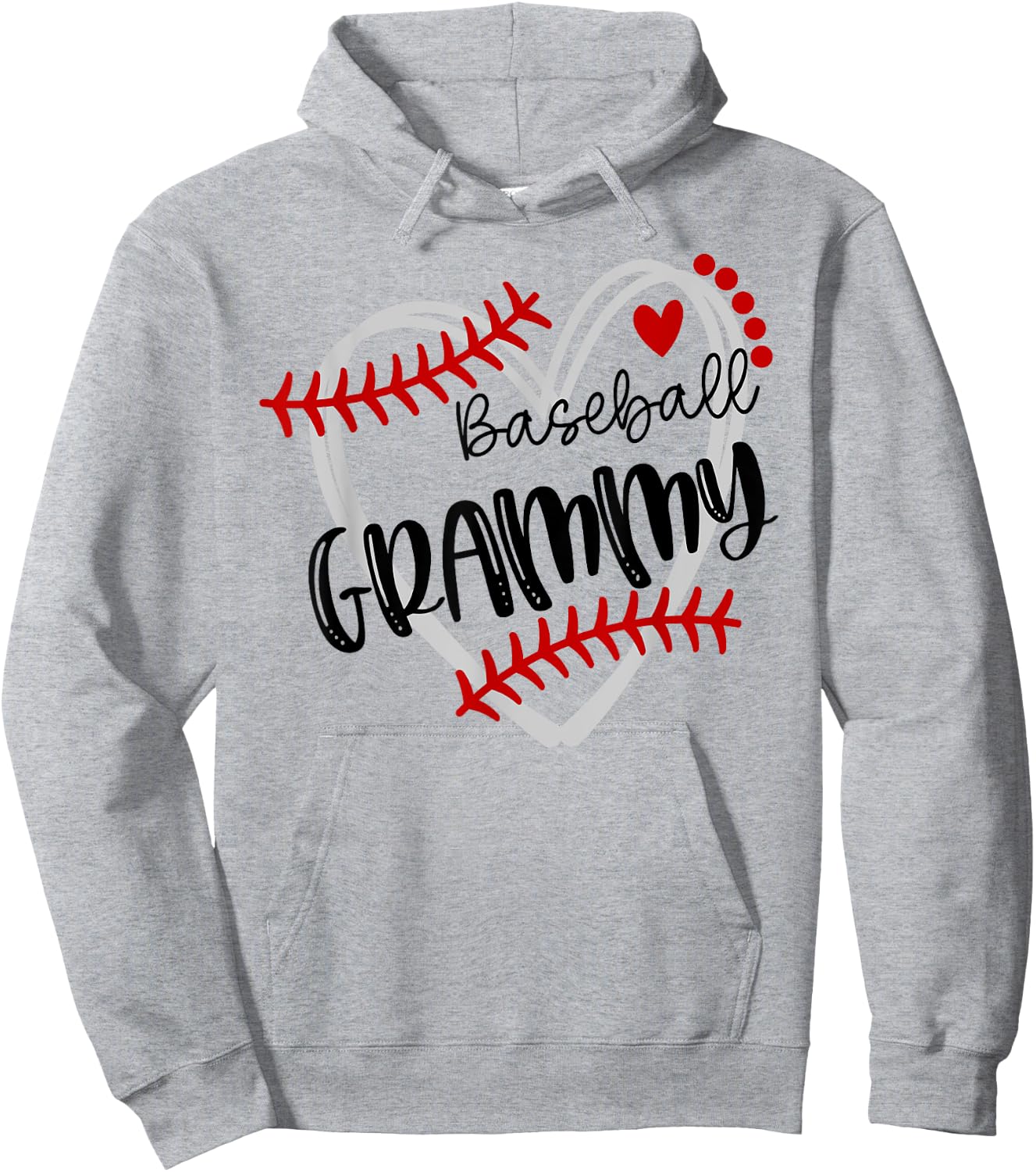 Personalized Baseball Heart Cute Grammy Women Baseball Hoodie - Hoodie | Ash