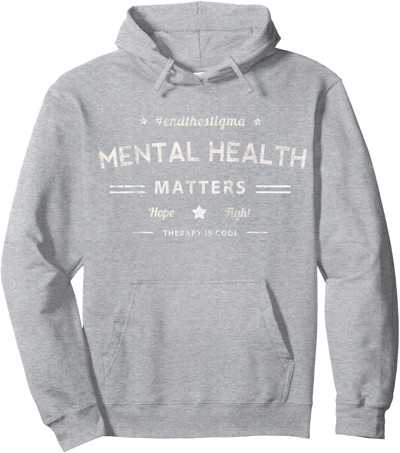Vintage MENTAL HEALTH MATTERS Hope & Fight Therapy Cool Yoga Hoodie - Hoodie | Ash