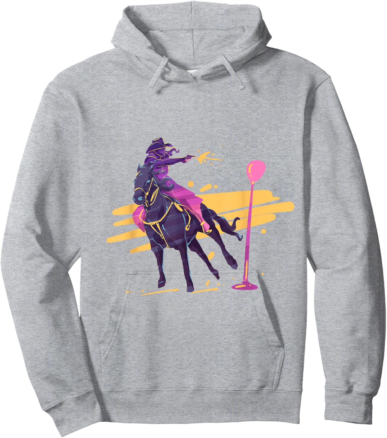 Cowgirl horseback mounted shooting Hoodie - Hoodie | Ash