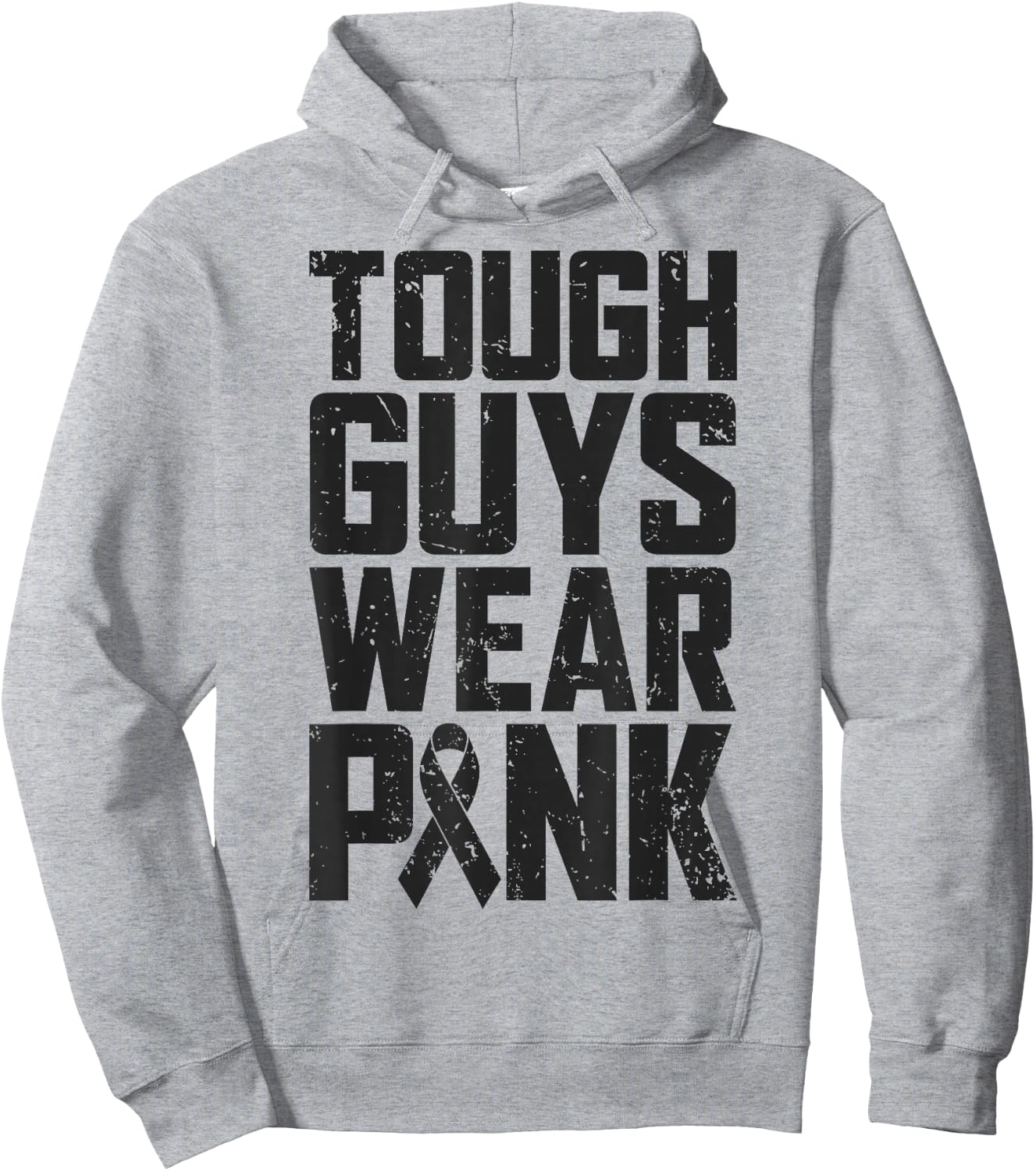 Tough Guys Wear Pink Breast Cancer Awareness Men Boys Gifts Hoodie - Hoodie | Ash