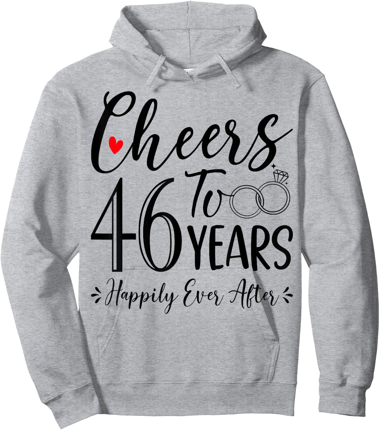 Cheers To 46 Years - 46th Wedding Anniversary Husband Wife Hoodie - Hoodie | Ash