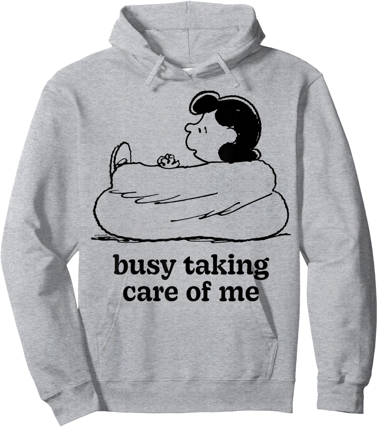 Peanuts - Lucy Van Pelt Busy Taking Care of Me Hoodie - Hoodie | Ash