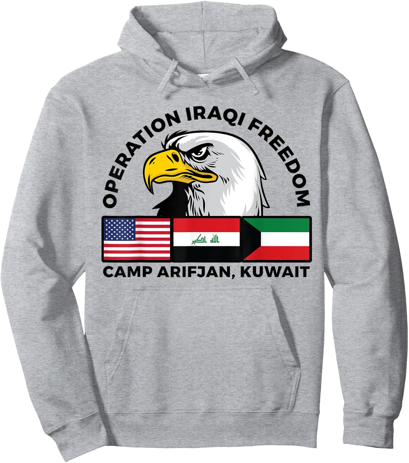 Camp Arifjan Operation Iraqi Freedom Veteran Hoodie - Hoodie | Ash