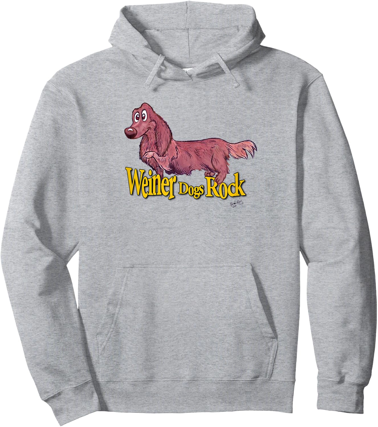 Fun Weiner Dog Rocks Dachshund Women Kids Hoodie - Hoodie | Ash