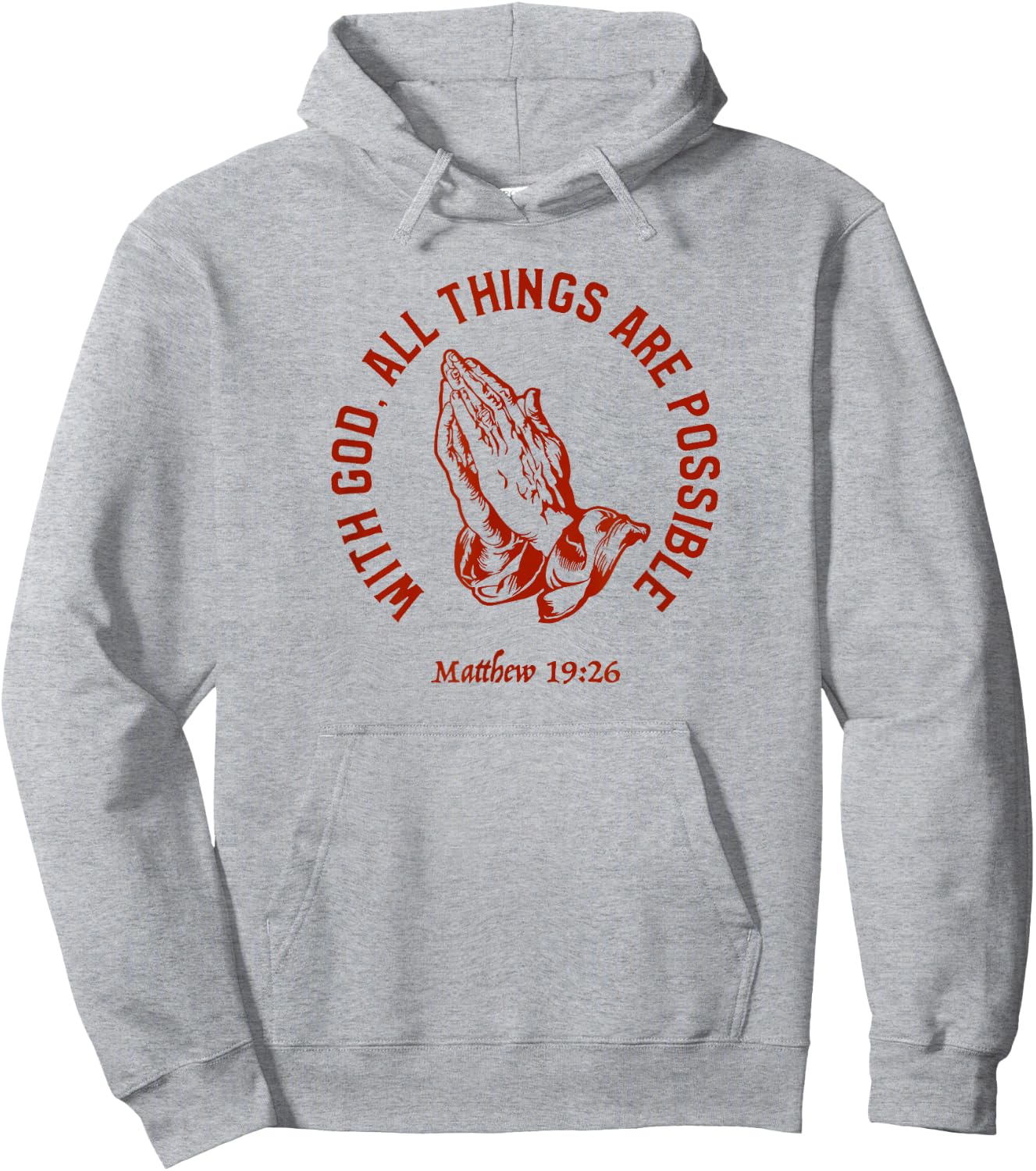 Christian Faith Matthew 19:26 Jesus Christ Christianity Hoodie - Hoodie | Ash