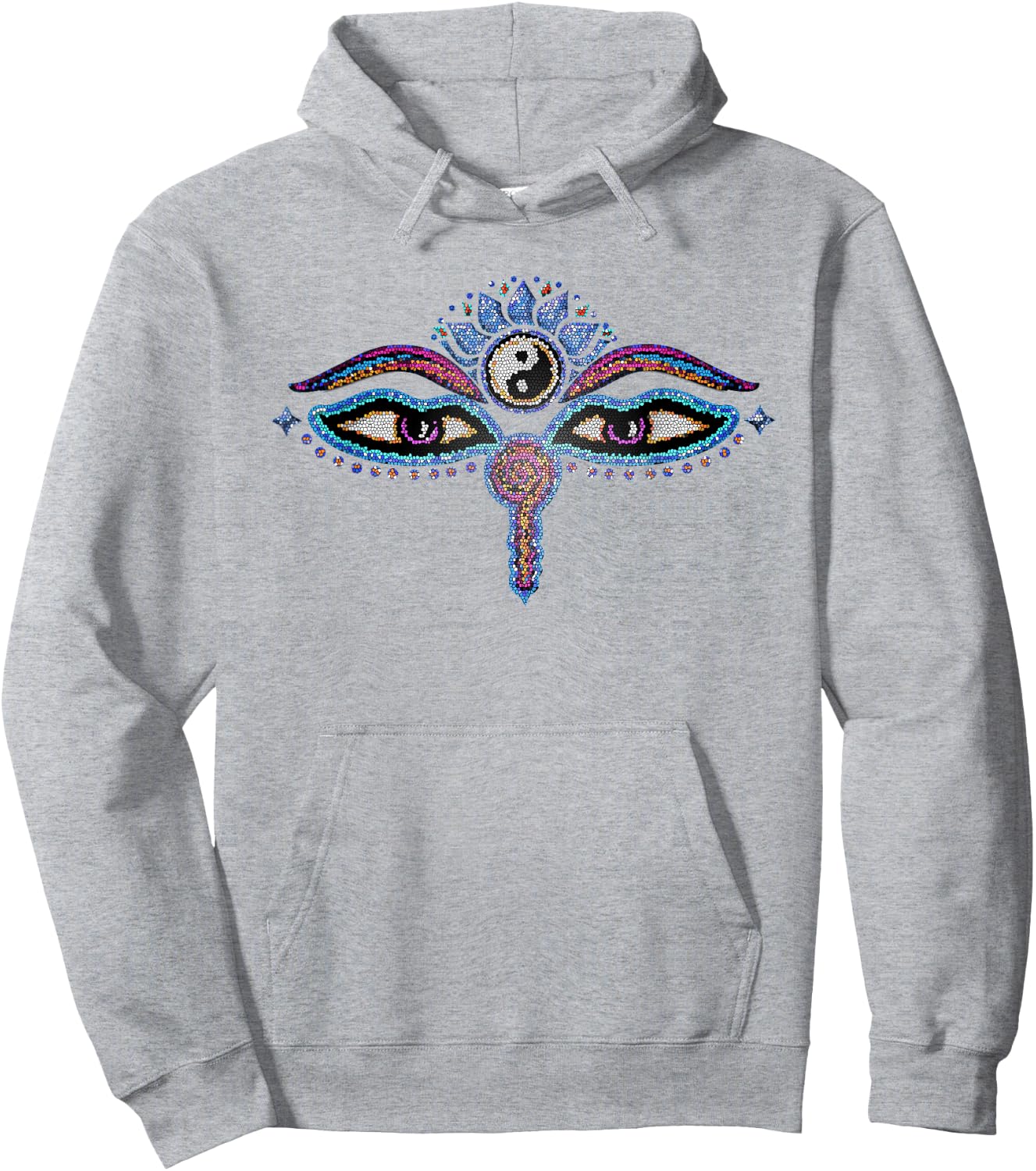Buddha eyes, buddhism, yin yang, lotus flower, yoga, spirit Hoodie - Hoodie | Ash