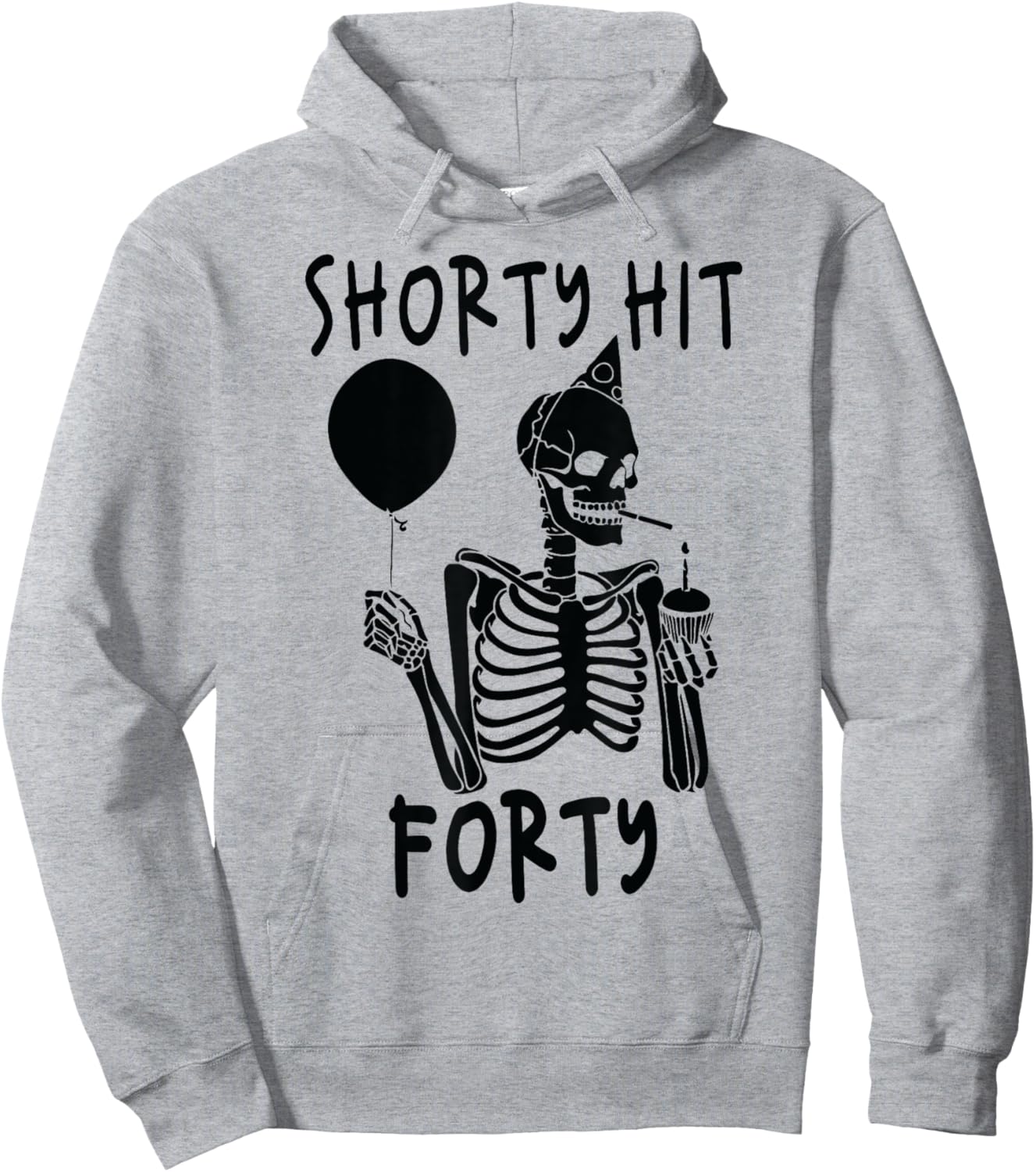 Funny Shorty Hit Forty Turning 40th Birthday Hello Forties Hoodie - Hoodie | Ash
