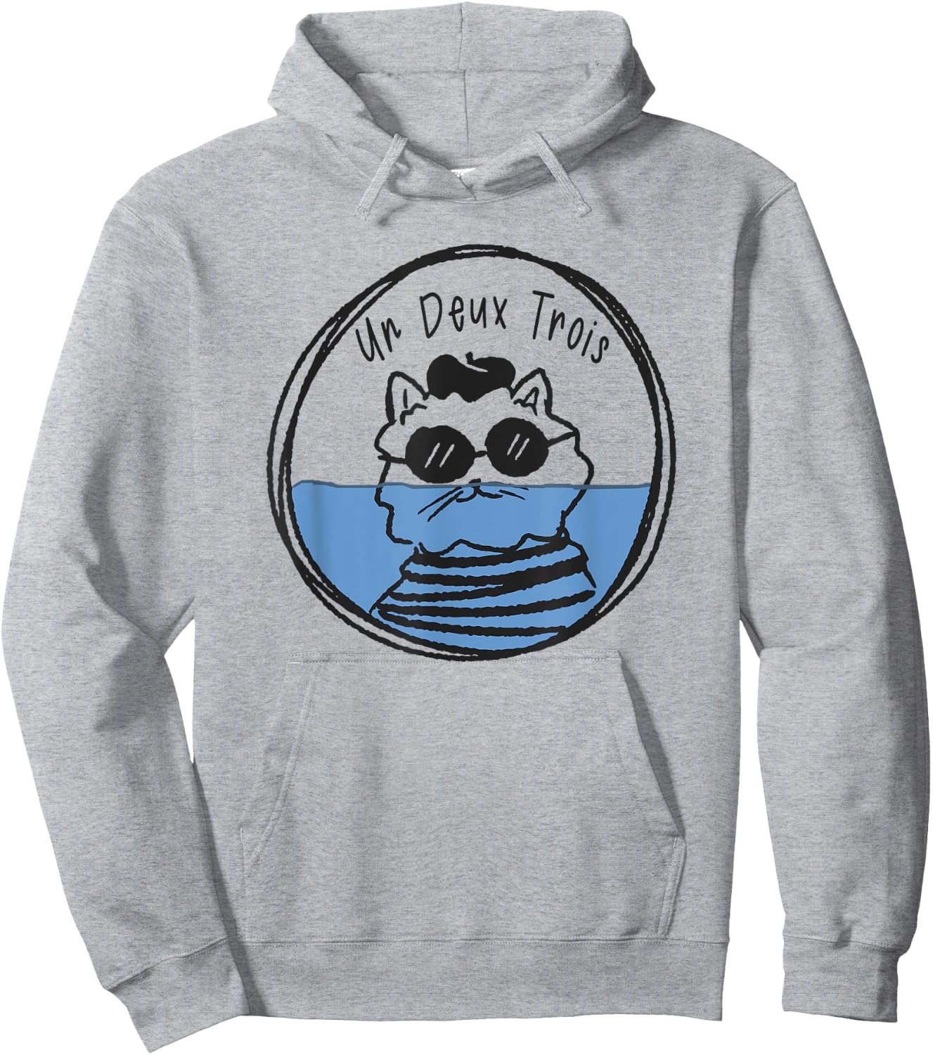 Un Deux Trois Cat Sank Men Women Girls Kids Hoodie - Hoodie | Ash