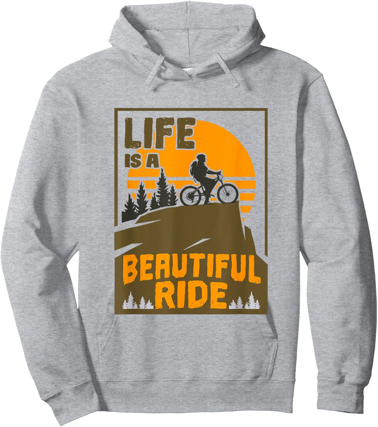 Life Is a Beautiful Ride Men Women Biking Lovers Cyclists Hoodie - Hoodie | Ash