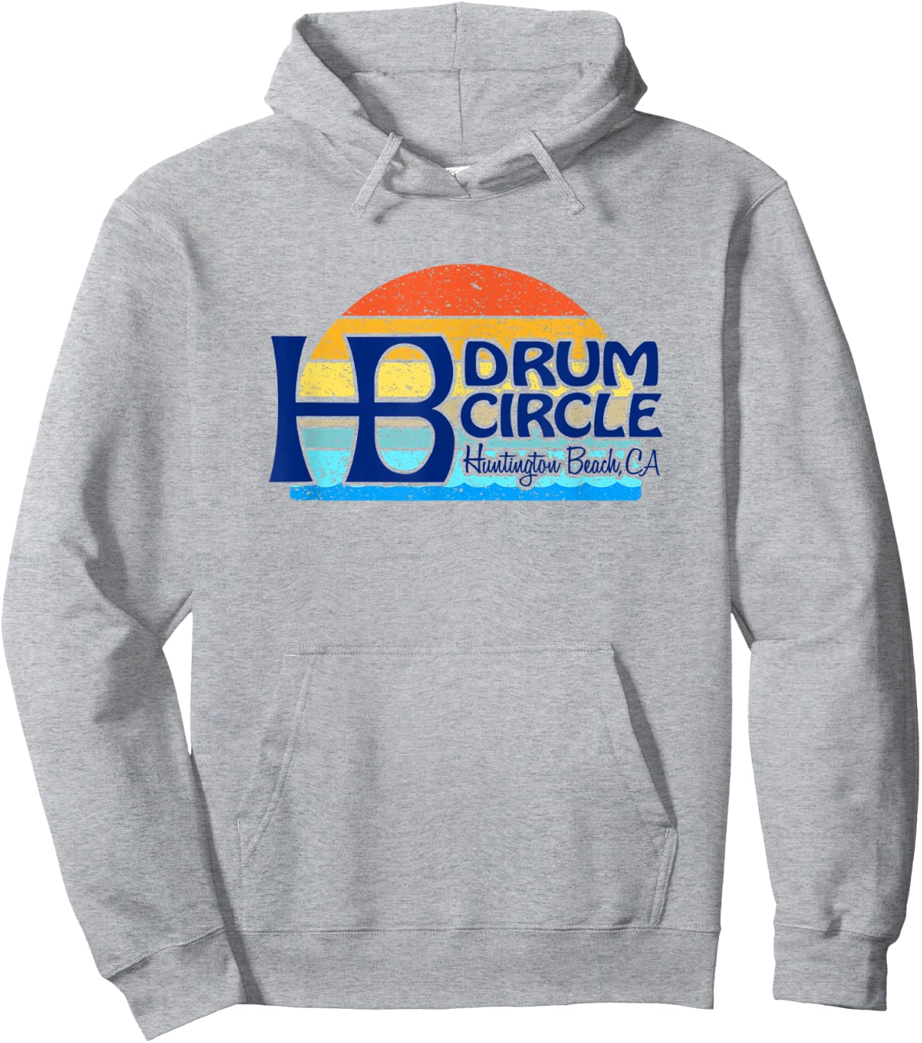 HB Drum Circle Huntington Beach, CA - sunset surf sand vibes Hoodie - Hoodie | Ash
