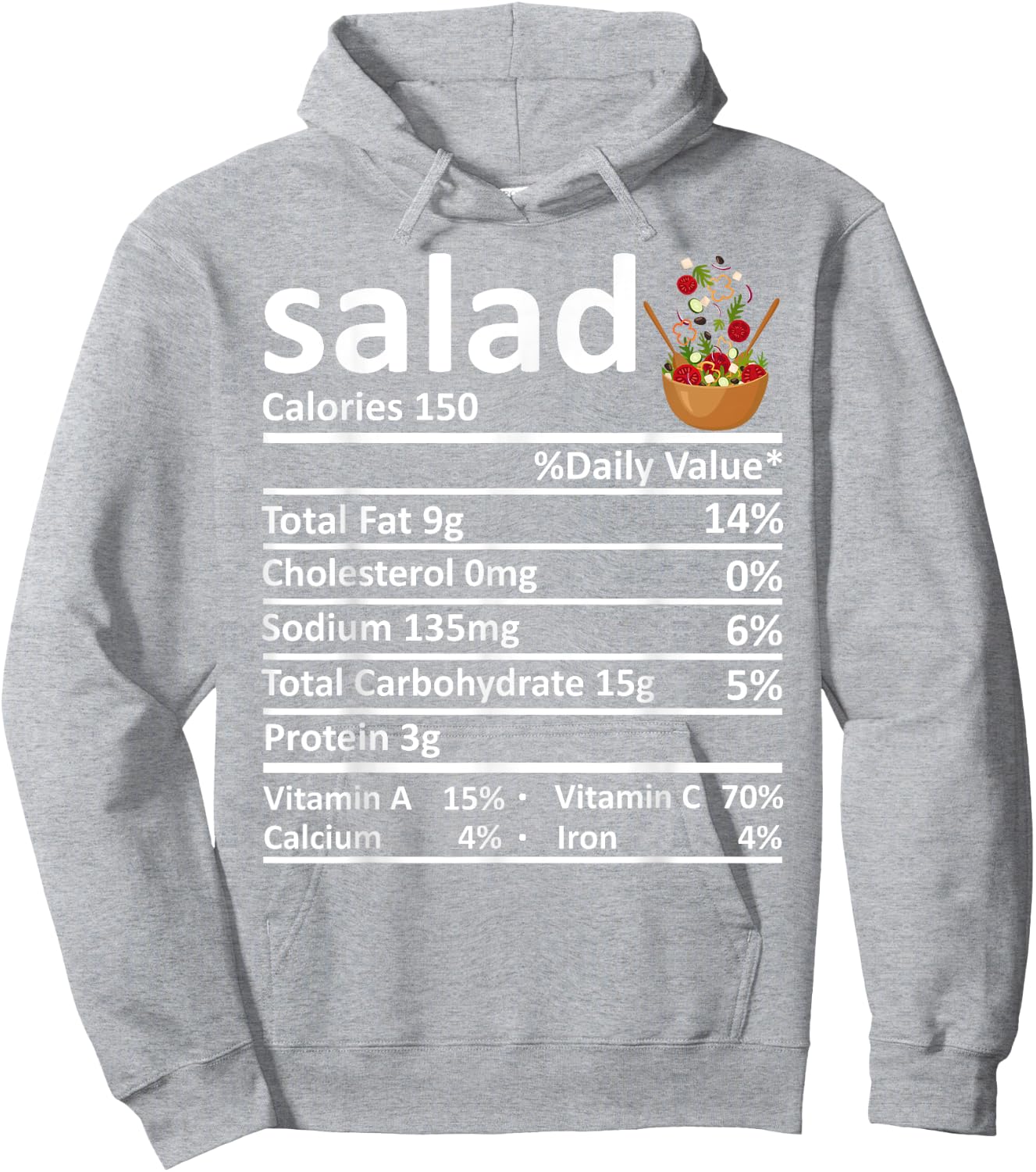 Salad Nutrition Food Facts Thanksgiving Costume Christmas Hoodie - Hoodie | Ash